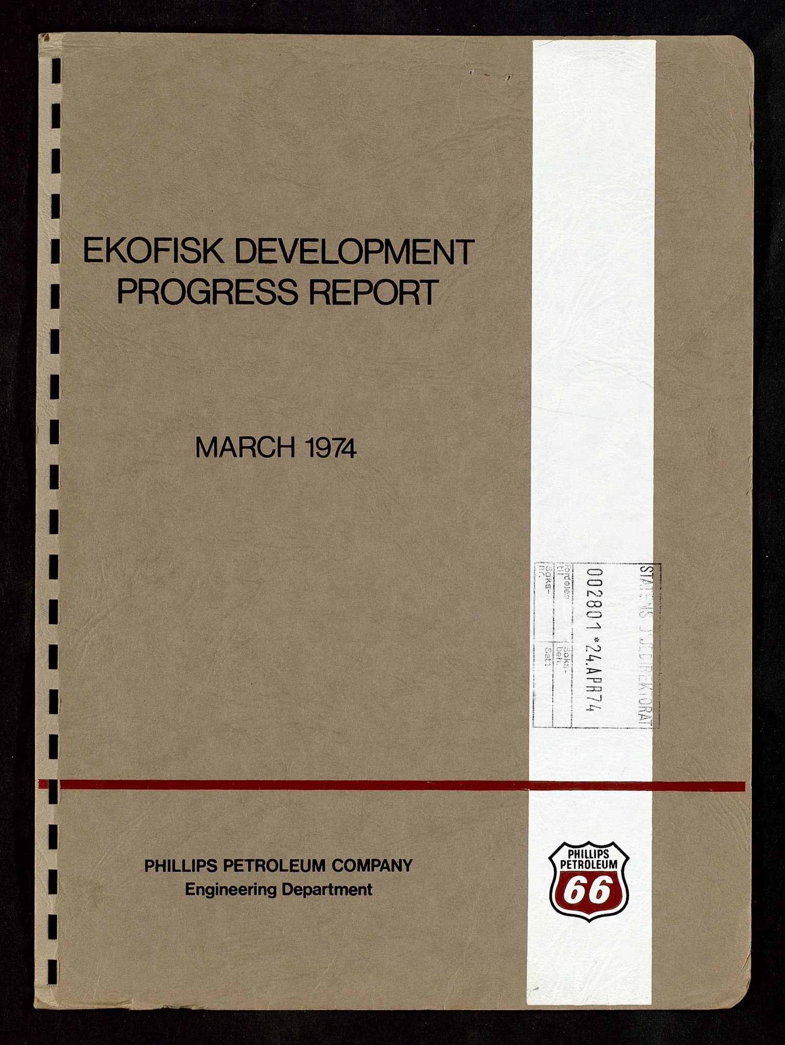 Oljedirektoratet, AV/SAST-A-101366/Da/L0135: Sakarkiv: Ekofisk, 1974