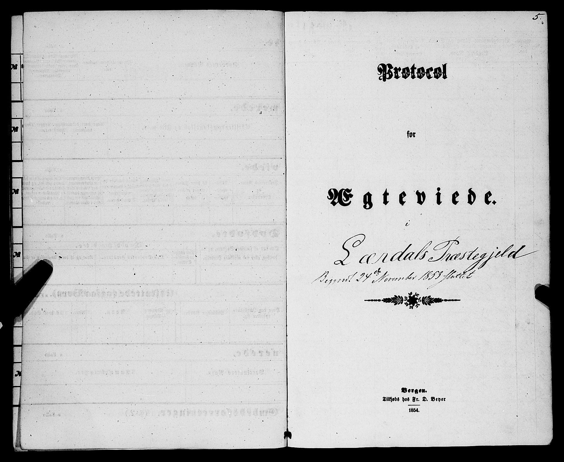 Lærdal sokneprestembete, AV/SAB-A-81201: Ministerialbok nr. A 15, 1853-1877, s. 5