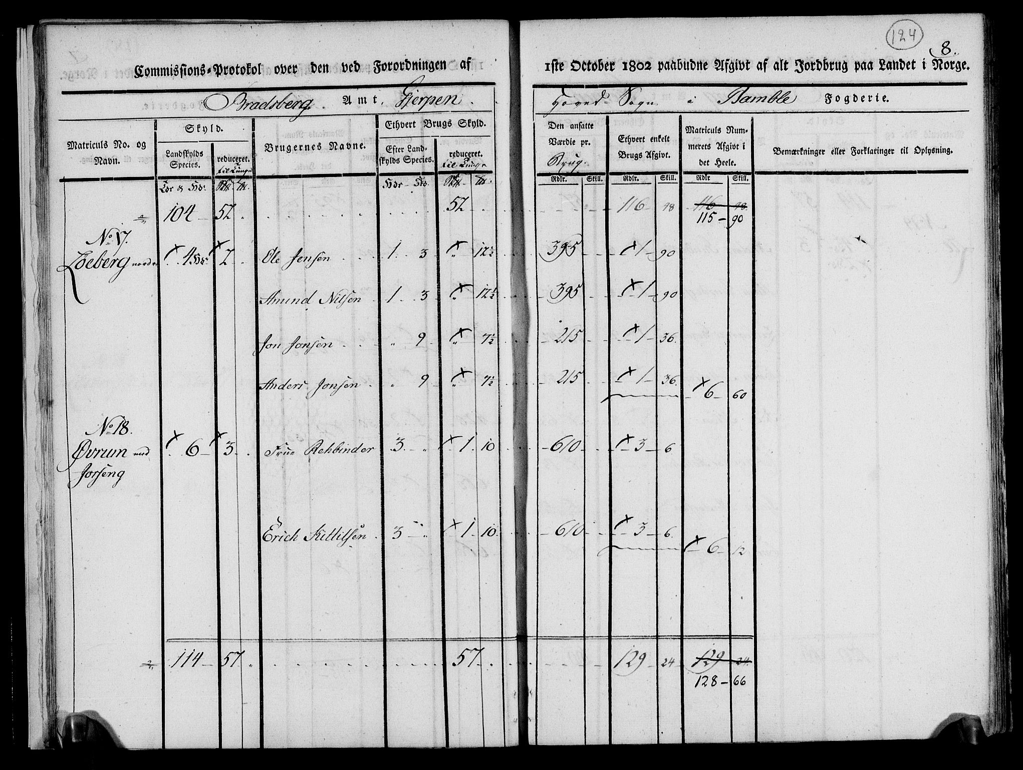 Rentekammeret inntil 1814, Realistisk ordnet avdeling, AV/RA-EA-4070/N/Ne/Nea/L0070: og 0071: Nedre Telemarken og Bamble fogderi. Kommisjonsprotokoll for Gjerpen, Solum, Holla, Bø, Sauherad og Heddal prestegjeld., 1803, s. 13