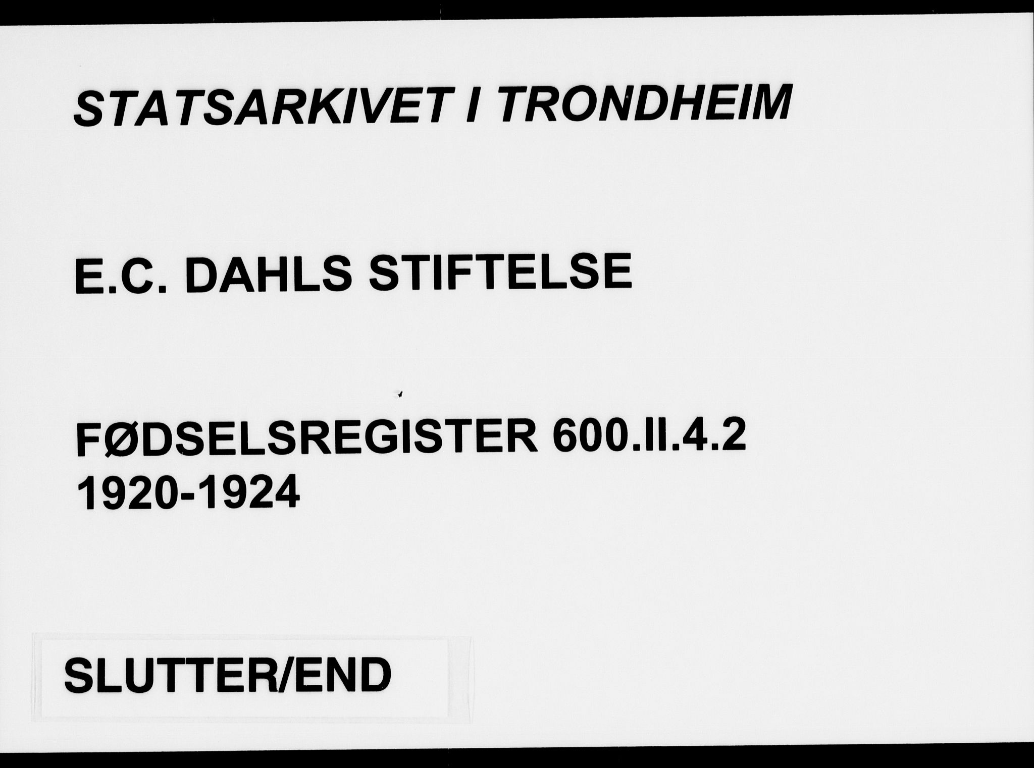 Ministerialprotokoller, klokkerbøker og fødselsregistre - Sør-Trøndelag, SAT/A-1456/600/L0003: Fødselsregister nr. 600.II.4.2, 1920-1924