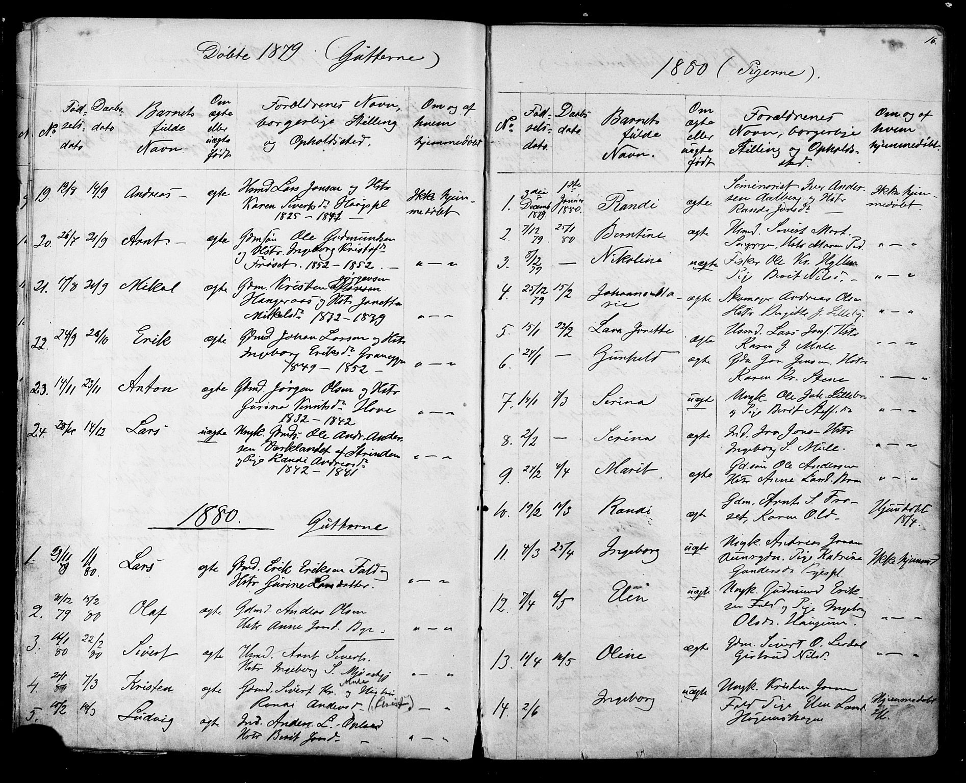 Ministerialprotokoller, klokkerbøker og fødselsregistre - Sør-Trøndelag, AV/SAT-A-1456/612/L0387: Klokkerbok nr. 612C03, 1874-1908, s. 16