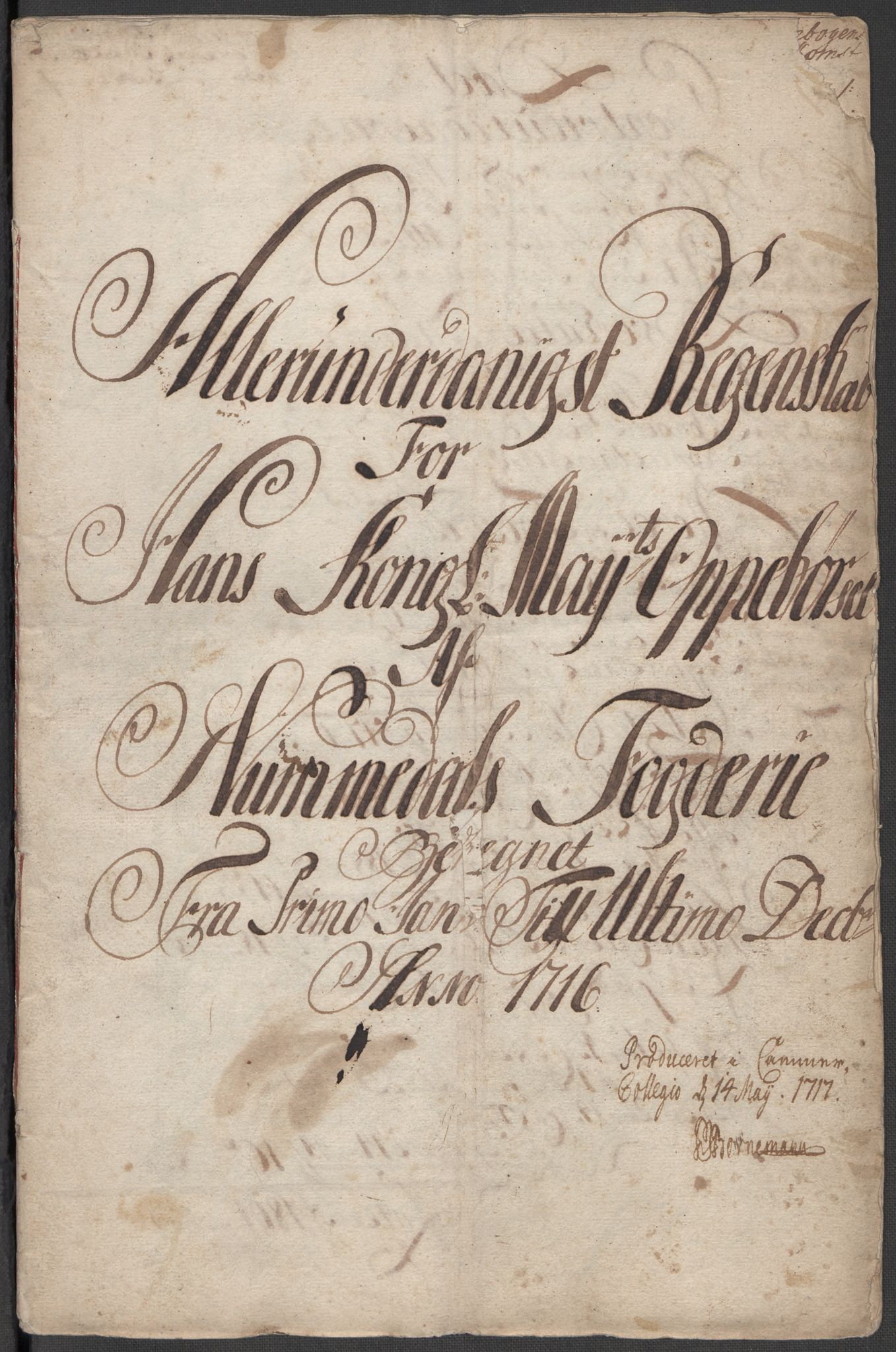 Rentekammeret inntil 1814, Reviderte regnskaper, Fogderegnskap, RA/EA-4092/R64/L4437: Fogderegnskap Namdal, 1716, s. 5