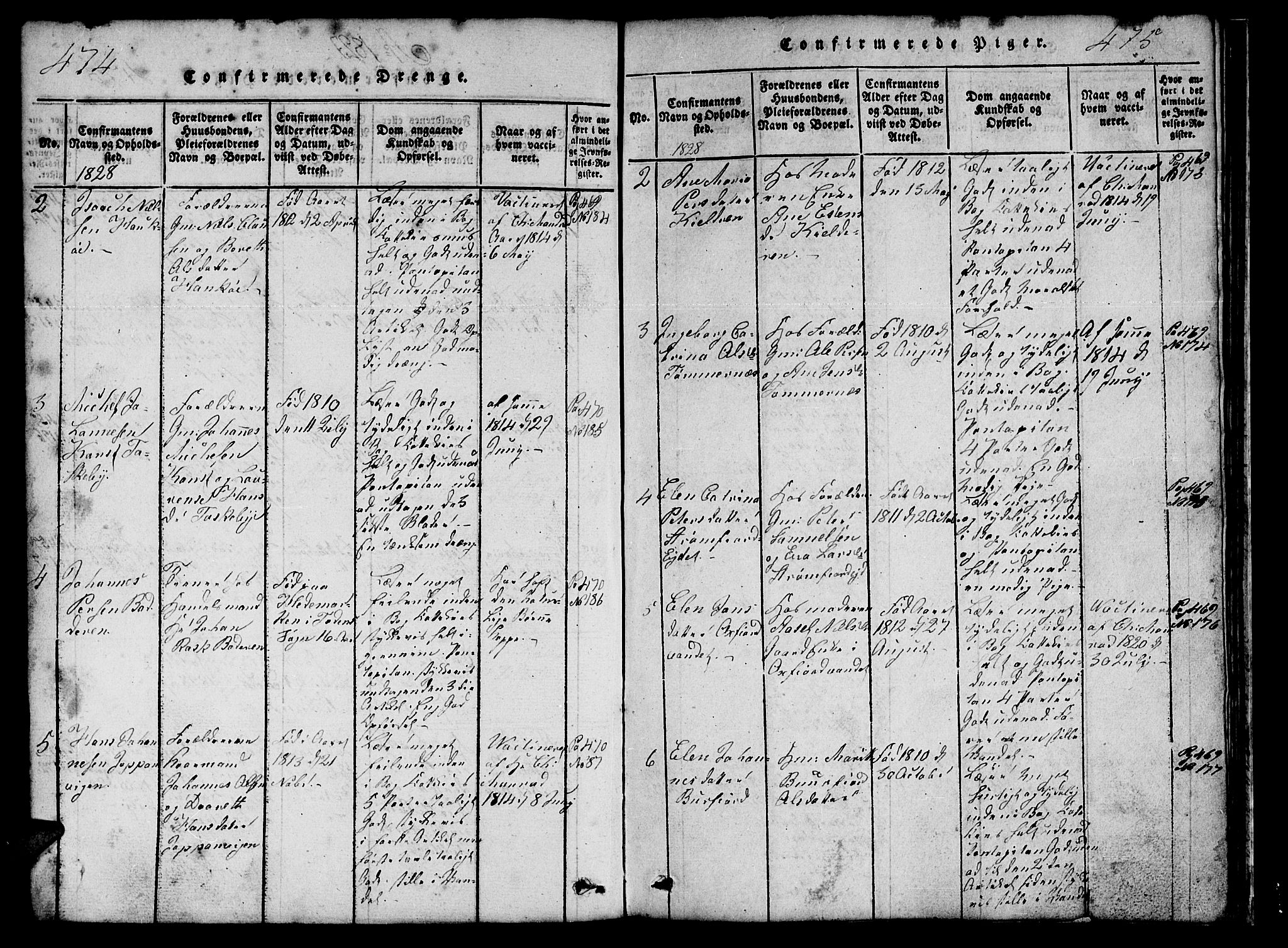 Skjervøy sokneprestkontor, AV/SATØ-S-1300/H/Ha/Hab/L0001klokker: Klokkerbok nr. 1, 1825-1838, s. 474-475