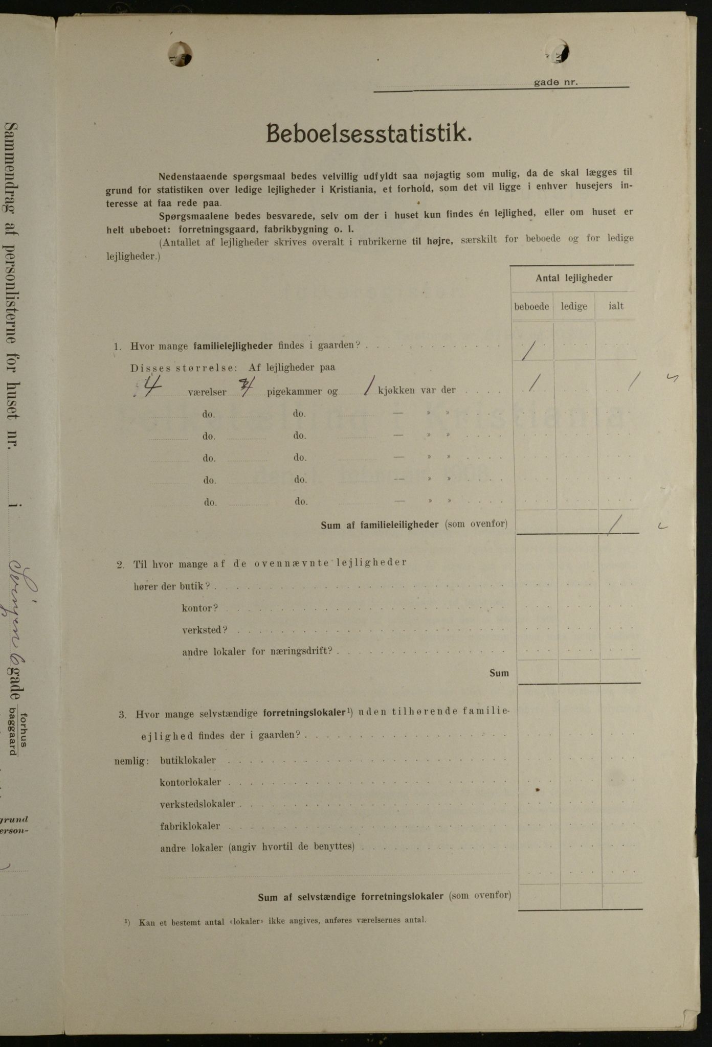 OBA, Kommunal folketelling 1.2.1908 for Kristiania kjøpstad, 1908, s. 95430