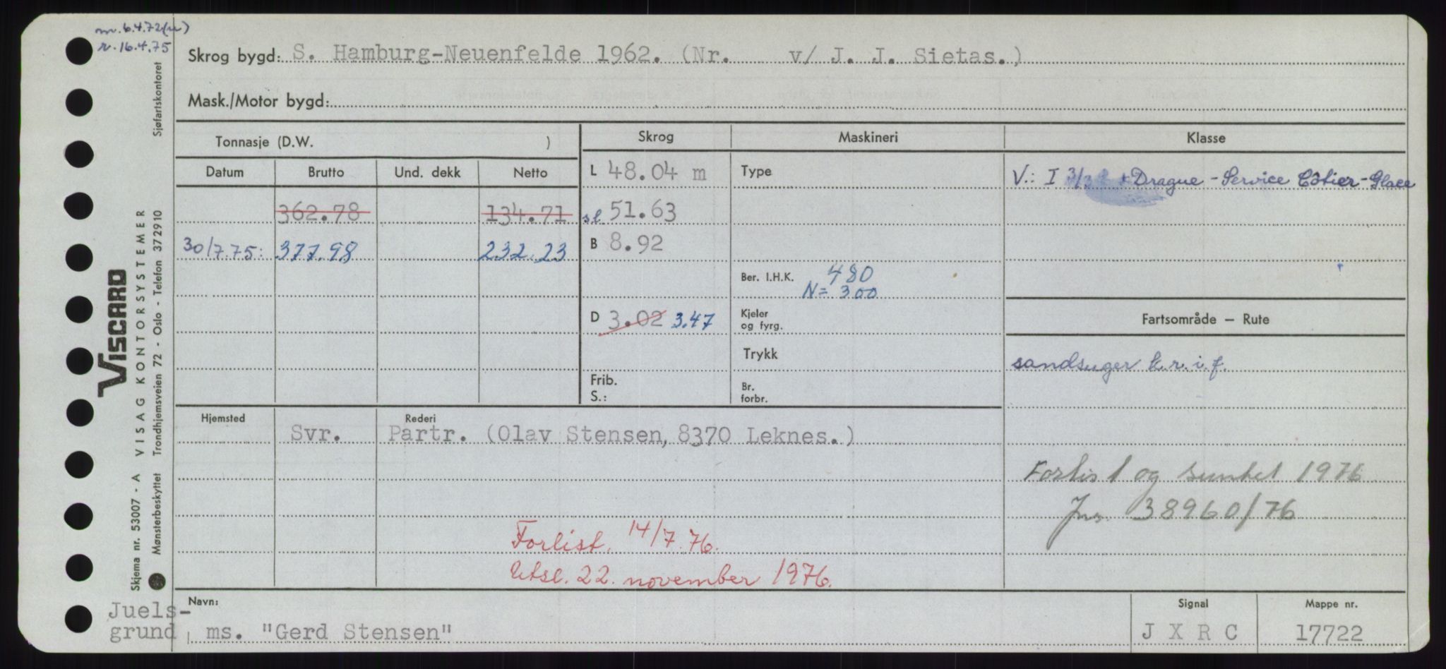 Sjøfartsdirektoratet med forløpere, Skipsmålingen, AV/RA-S-1627/H/Hd/L0012: Fartøy, G-Glø, s. 233