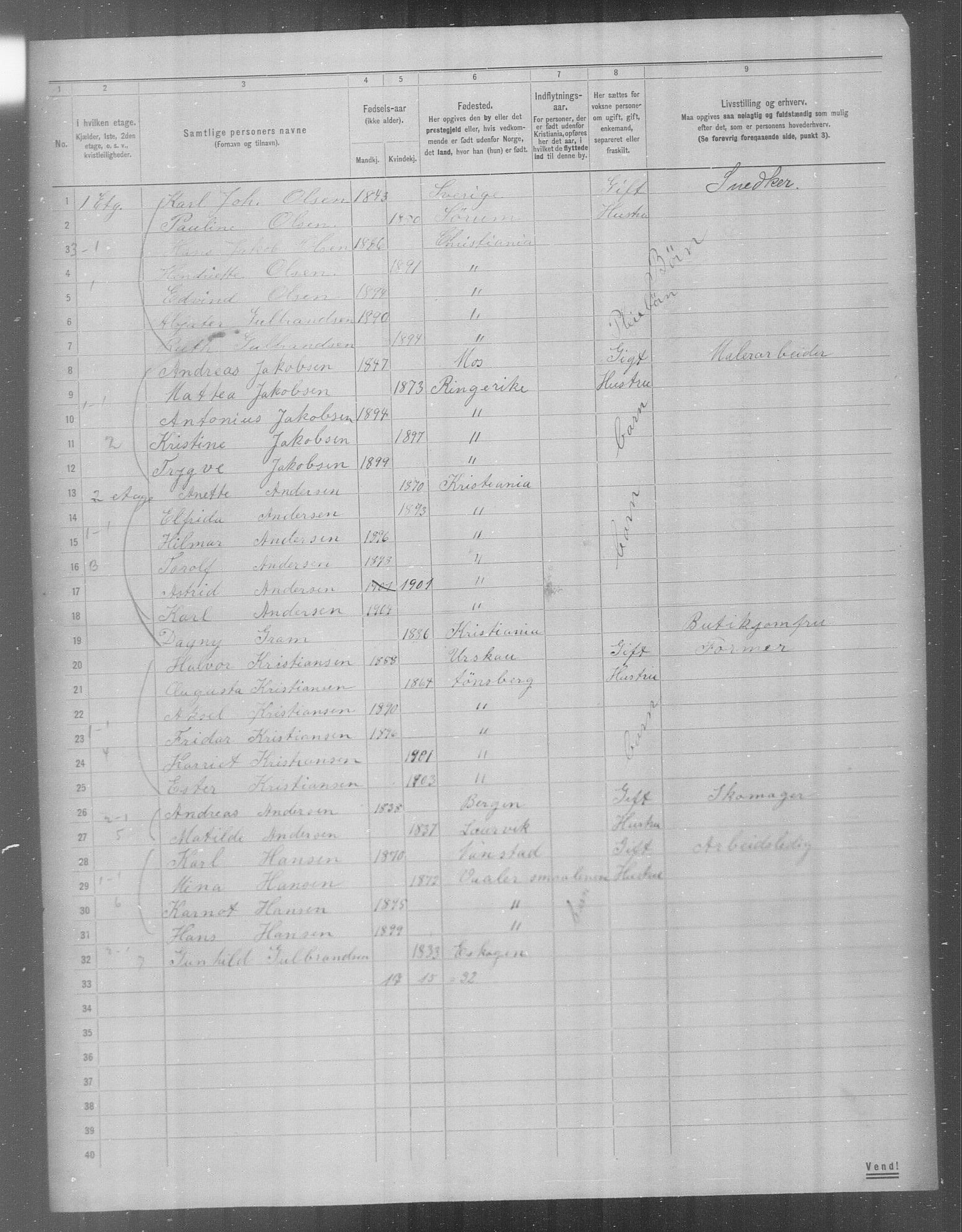 OBA, Kommunal folketelling 31.12.1904 for Kristiania kjøpstad, 1904, s. 672
