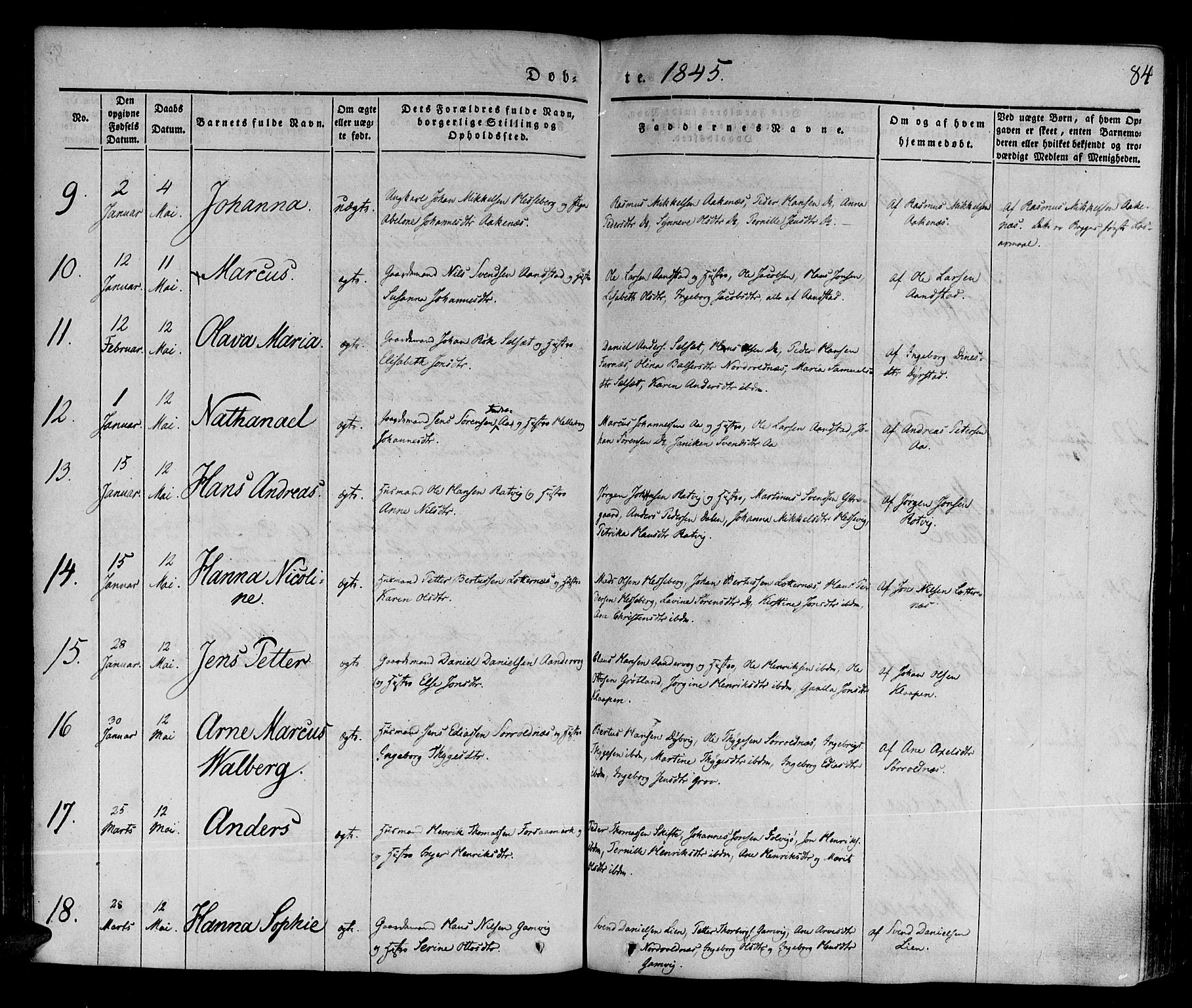 Ibestad sokneprestembete, AV/SATØ-S-0077/H/Ha/Haa/L0006kirke: Ministerialbok nr. 6, 1837-1850, s. 84