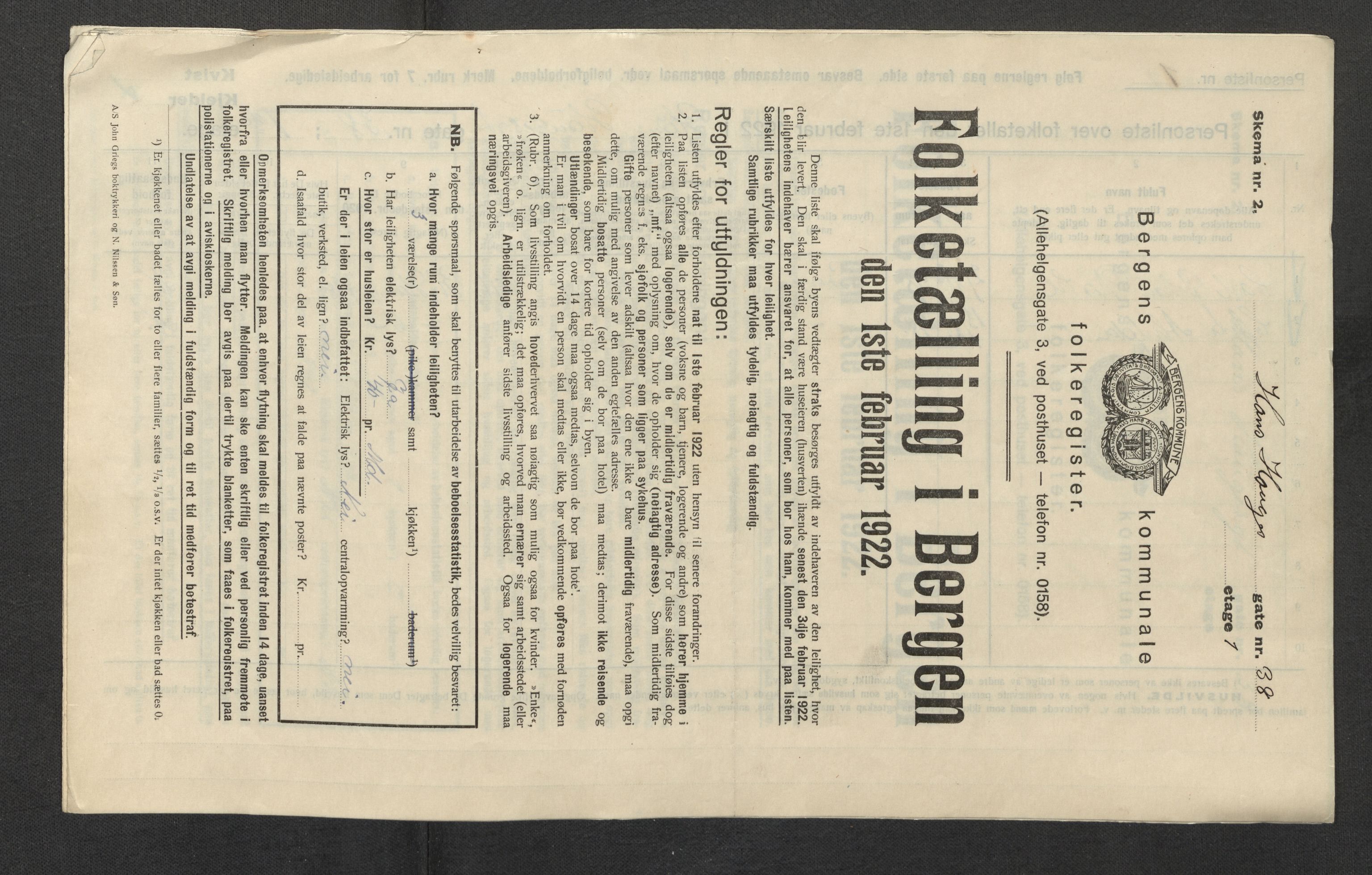 SAB, Kommunal folketelling 1922 for Bergen kjøpstad, 1922, s. 12636