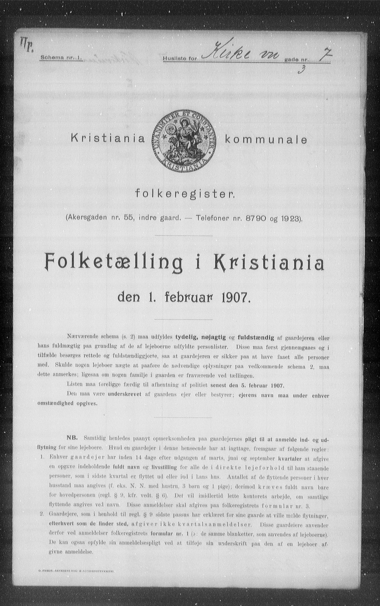 OBA, Kommunal folketelling 1.2.1907 for Kristiania kjøpstad, 1907, s. 25886