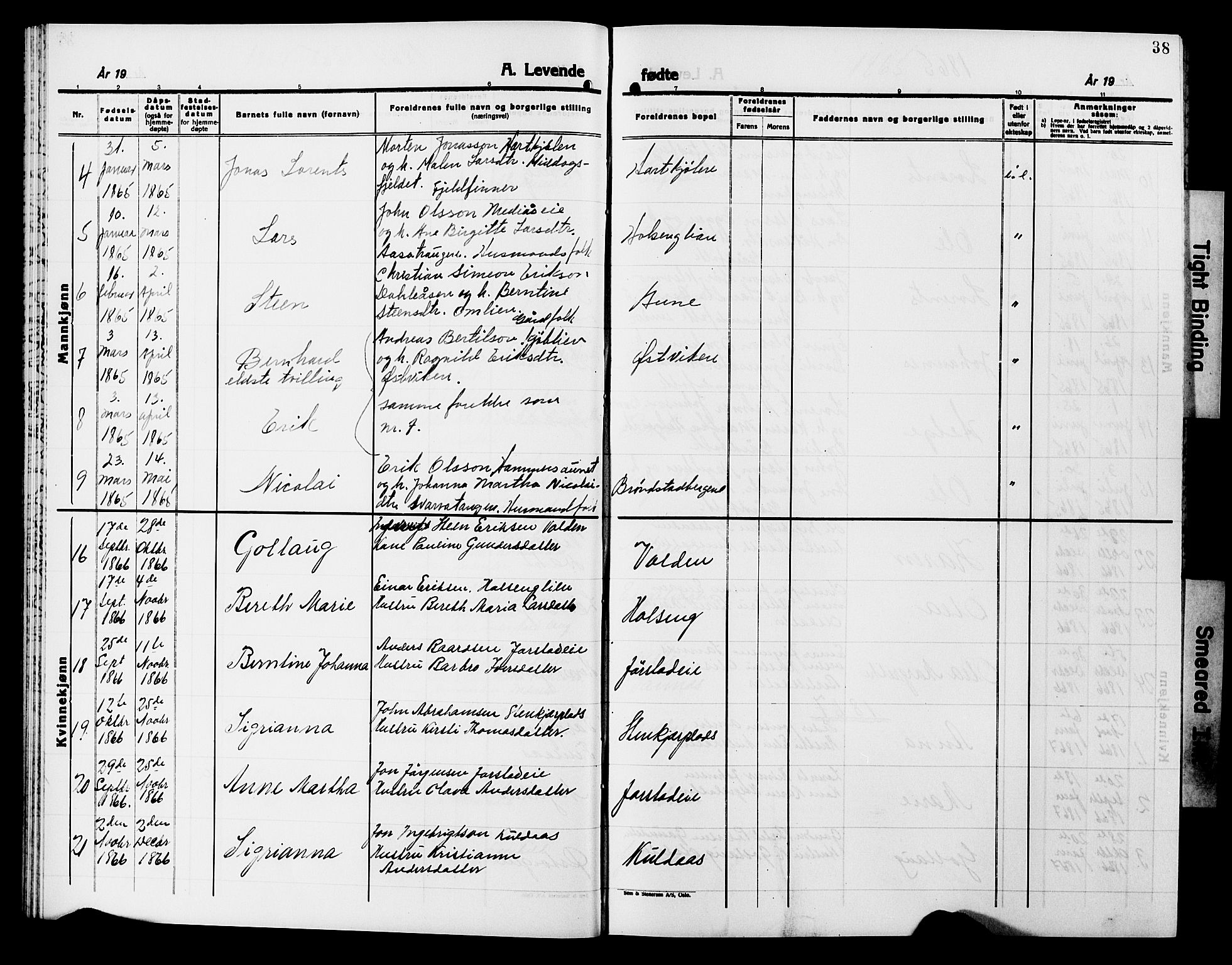 Ministerialprotokoller, klokkerbøker og fødselsregistre - Nord-Trøndelag, SAT/A-1458/749/L0485: Ministerialbok nr. 749D01, 1857-1872, s. 38