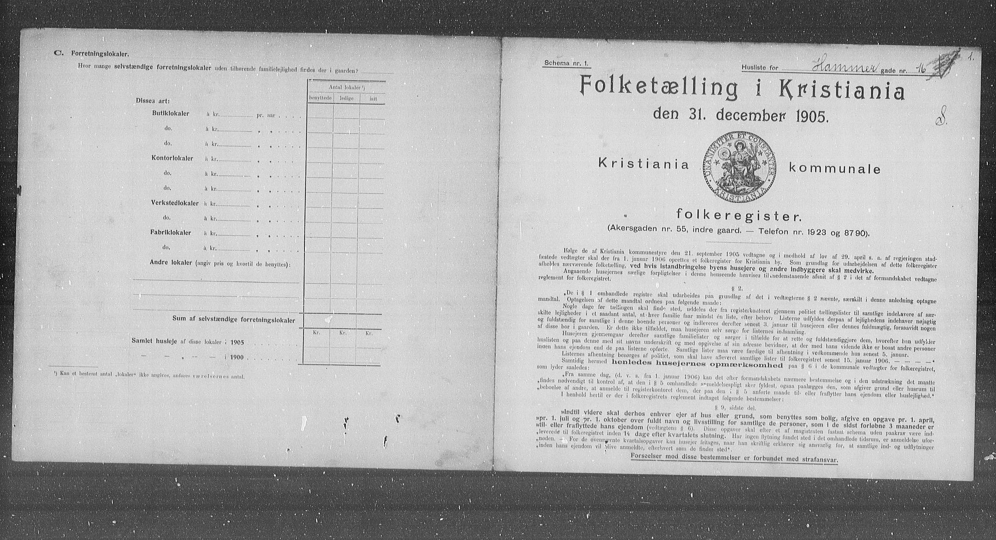 OBA, Kommunal folketelling 31.12.1905 for Kristiania kjøpstad, 1905, s. 17619