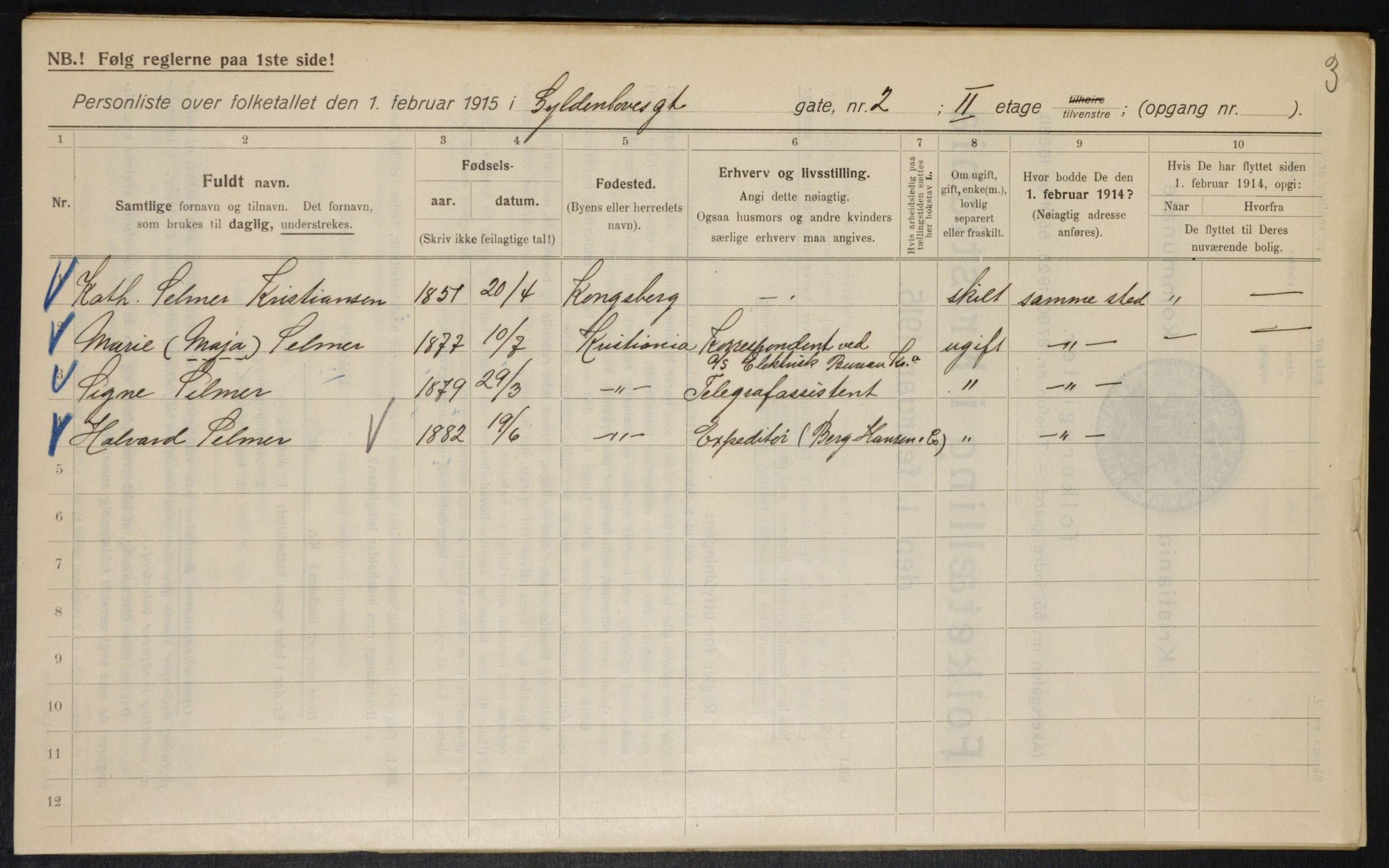 OBA, Kommunal folketelling 1.2.1915 for Kristiania, 1915, s. 32059