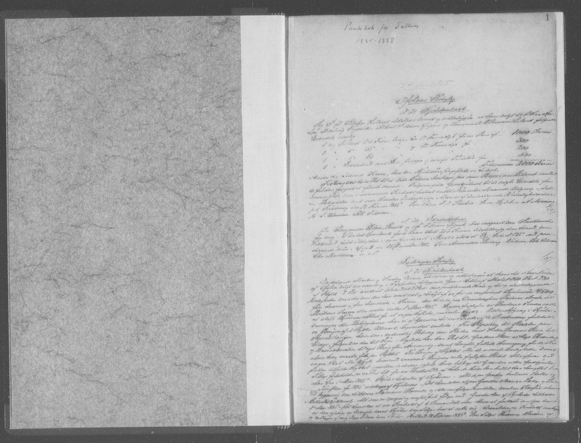 Salten sorenskriveri, SAT/A-4578/1/2/2C/L0020: Pantebok nr. SI, 1885-1887, s. 1