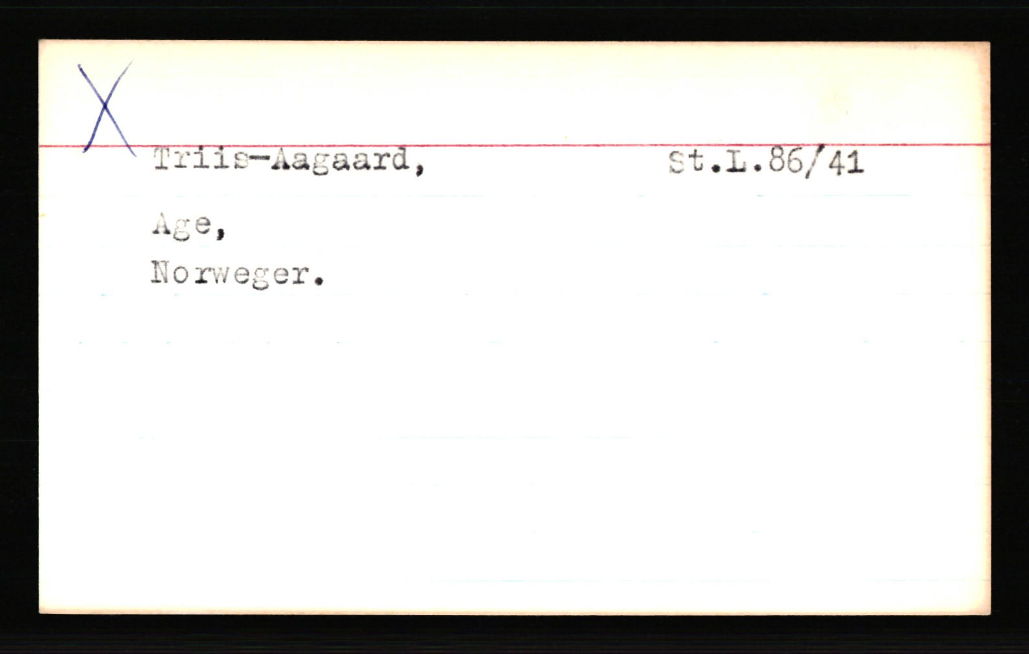 SS- und Polizeigericht Nord (IX), AV/RA-RAFA-3182/0001/C/Ca/L0007: kartotekkort for personer alfabetisk på etternavn: T-Å, 1940-1945, s. 149