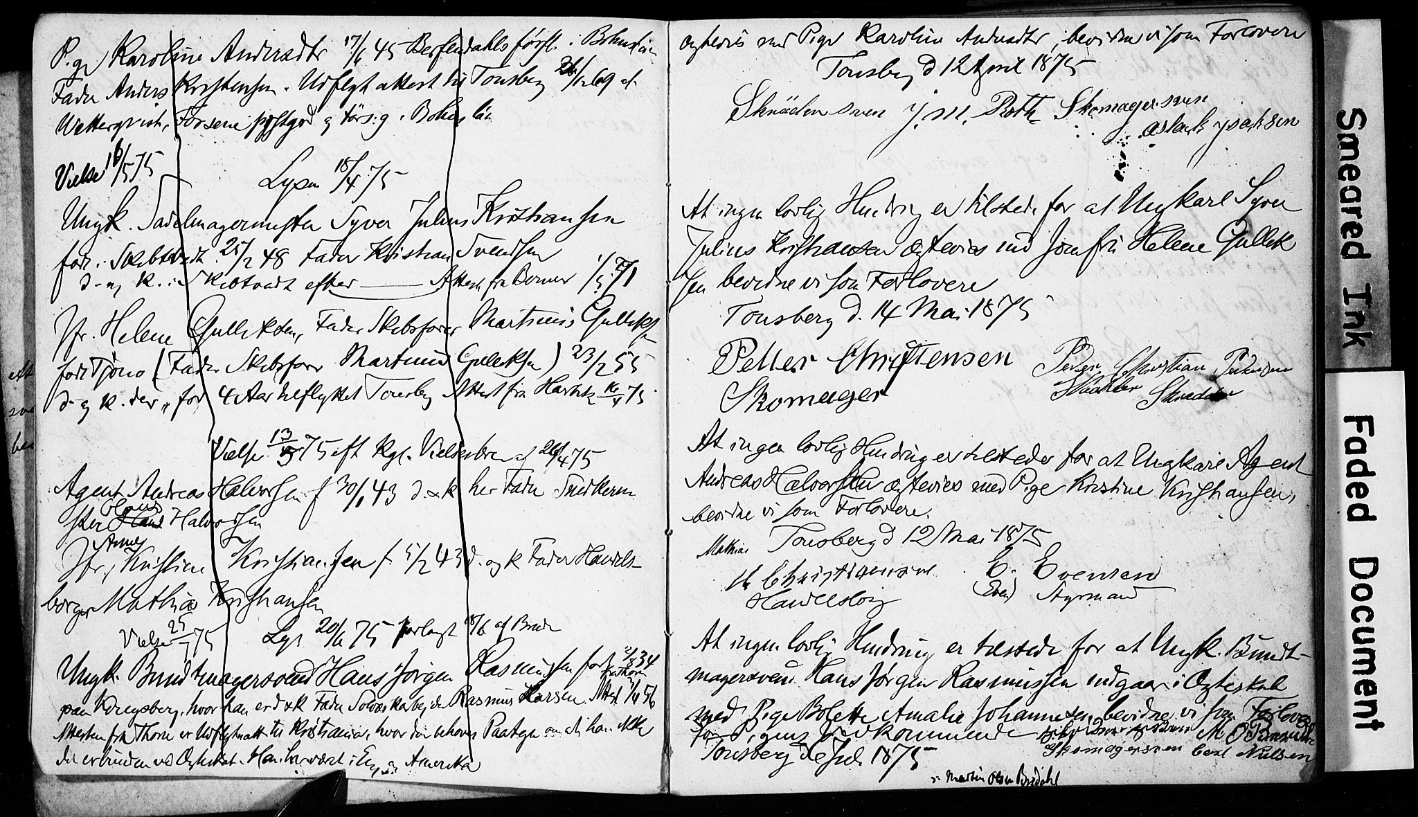 Tønsberg kirkebøker, AV/SAKO-A-330/H/Ha/L0003: Lysningsprotokoll nr. 3, 1874-1882