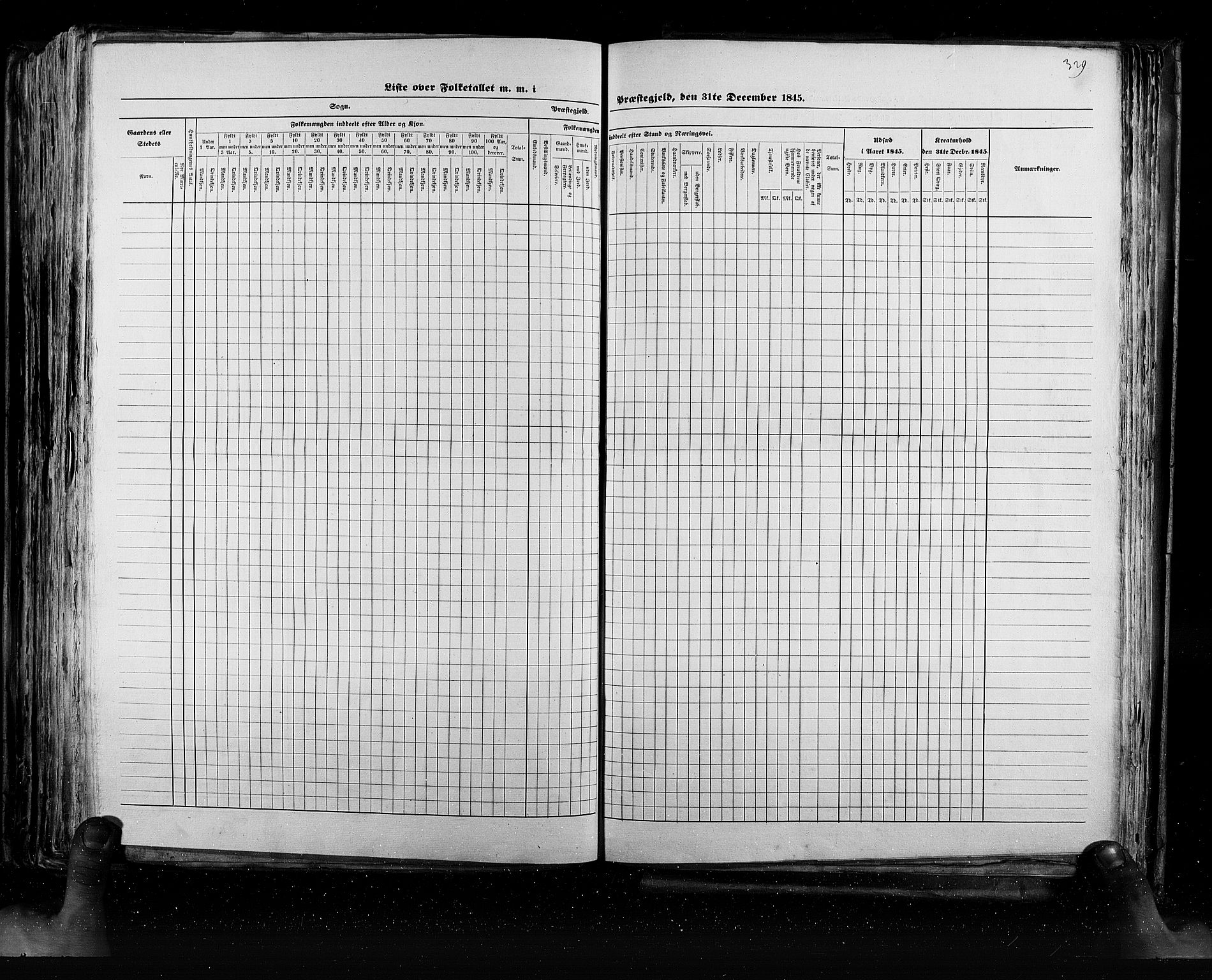RA, Folketellingen 1845, bind 5: Bratsberg amt og Nedenes og Råbyggelaget amt, 1845, s. 329