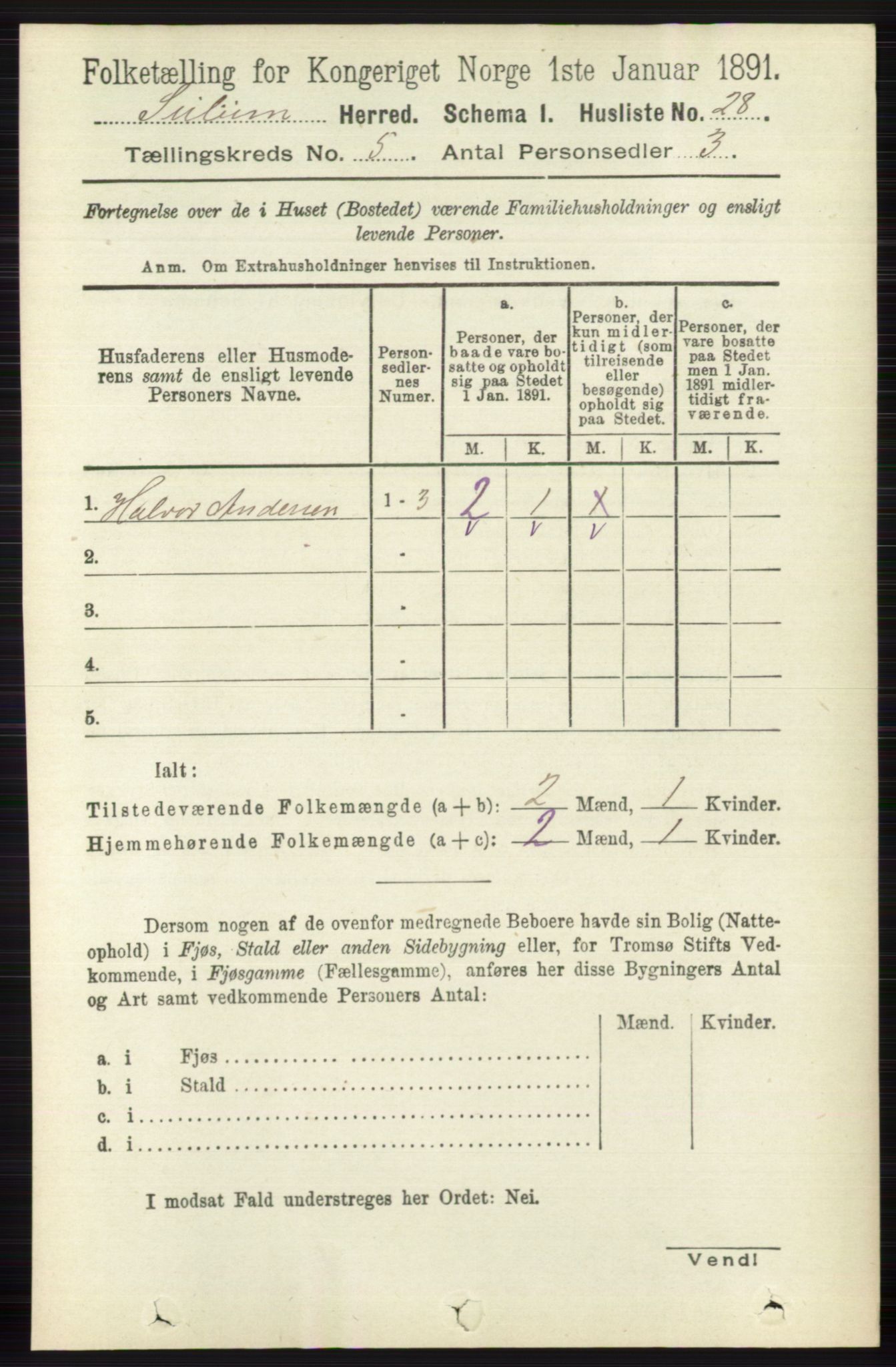 RA, Folketelling 1891 for 0818 Solum herred, 1891, s. 825