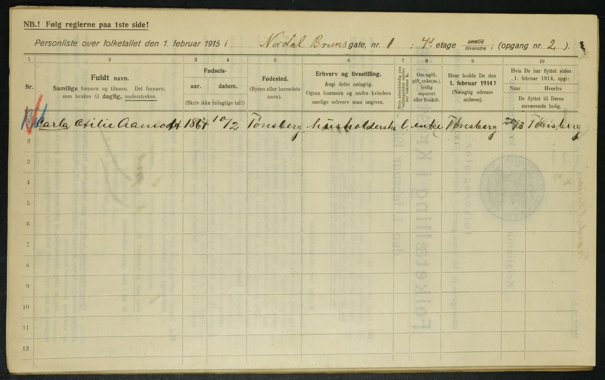 OBA, Kommunal folketelling 1.2.1915 for Kristiania, 1915, s. 71554