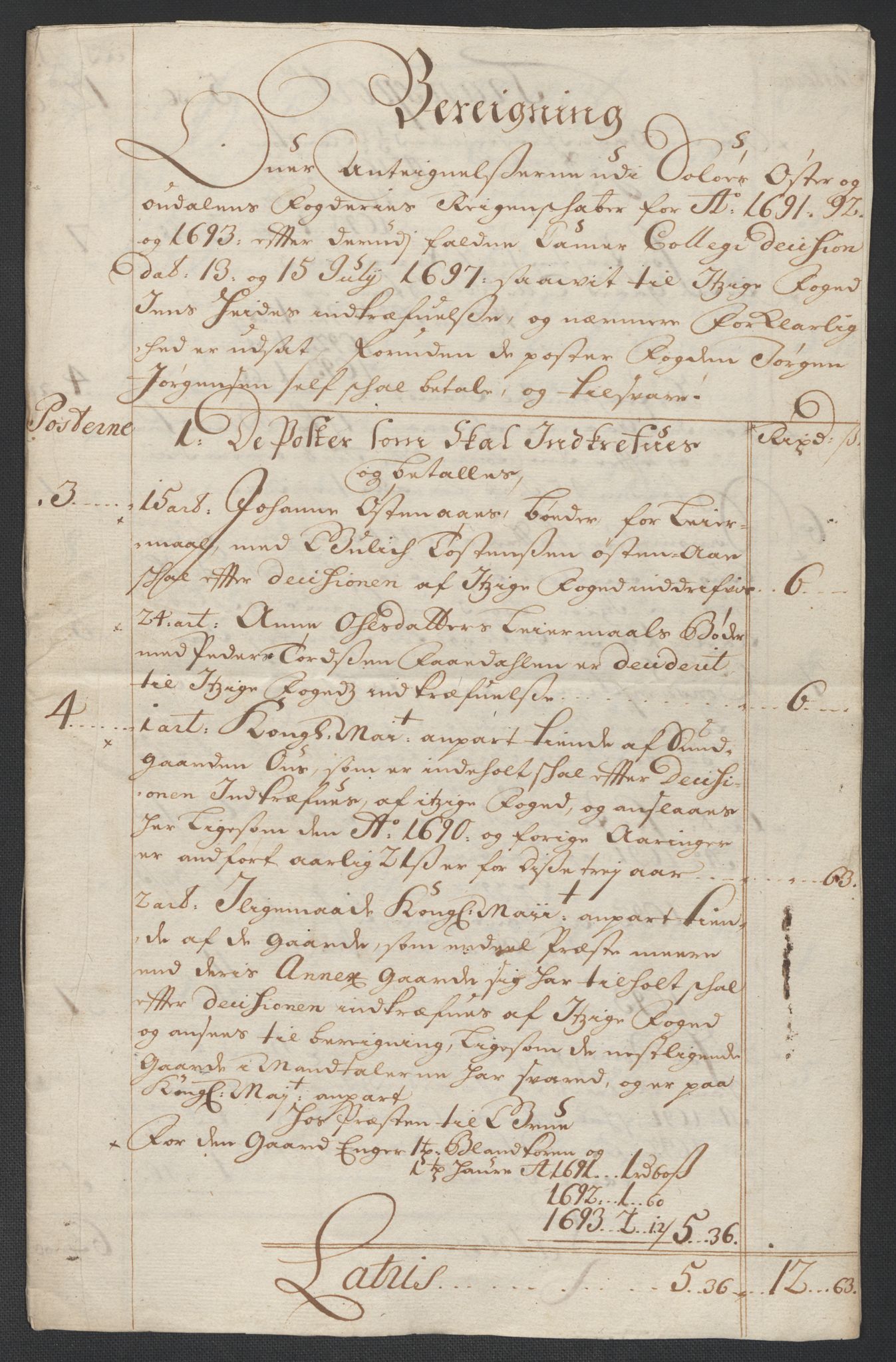 Rentekammeret inntil 1814, Reviderte regnskaper, Fogderegnskap, AV/RA-EA-4092/R13/L0835: Fogderegnskap Solør, Odal og Østerdal, 1697, s. 38