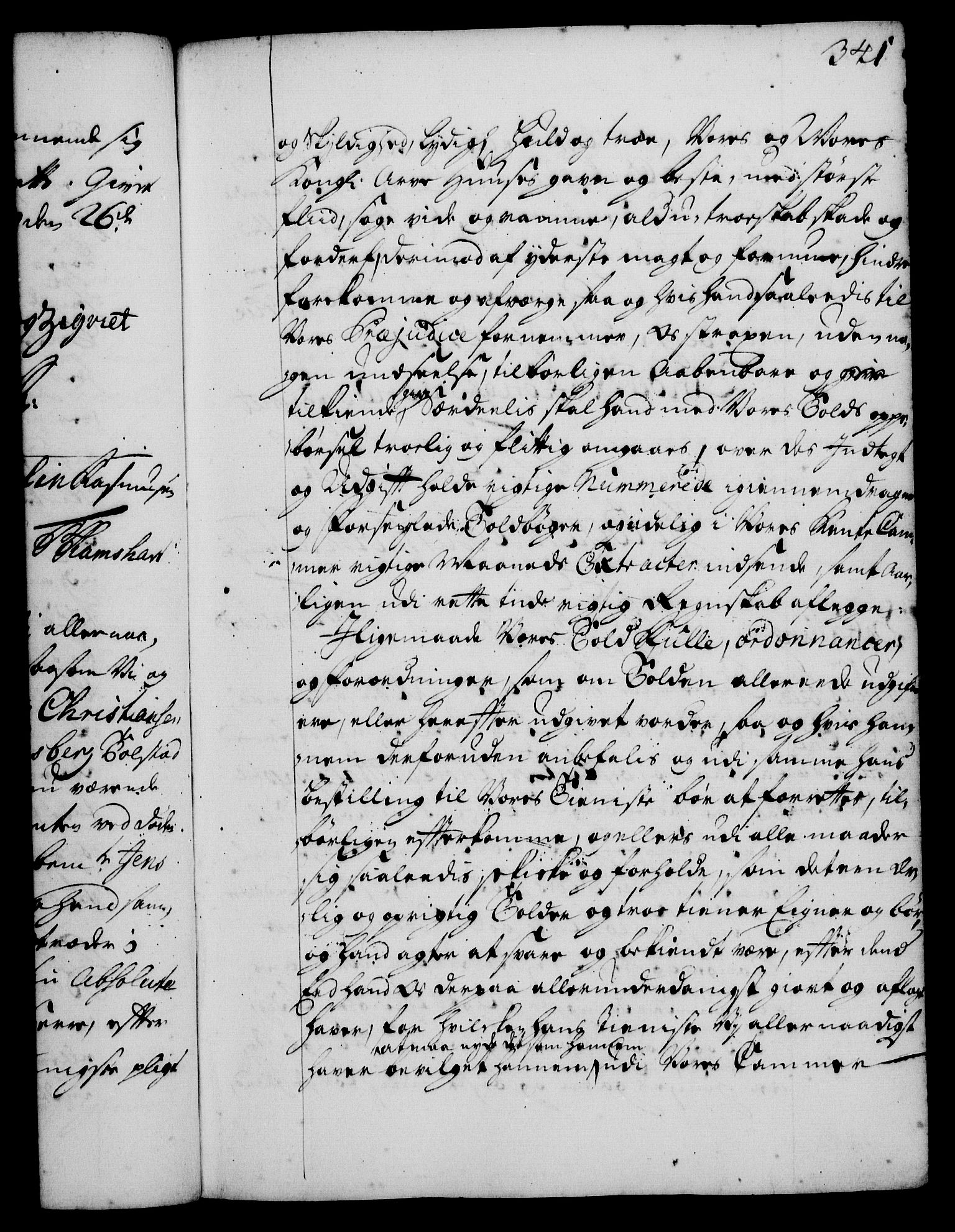 Rentekammeret, Kammerkanselliet, RA/EA-3111/G/Gg/Gge/L0001: Norsk bestallingsprotokoll med register (merket RK 53.25), 1720-1730, s. 341