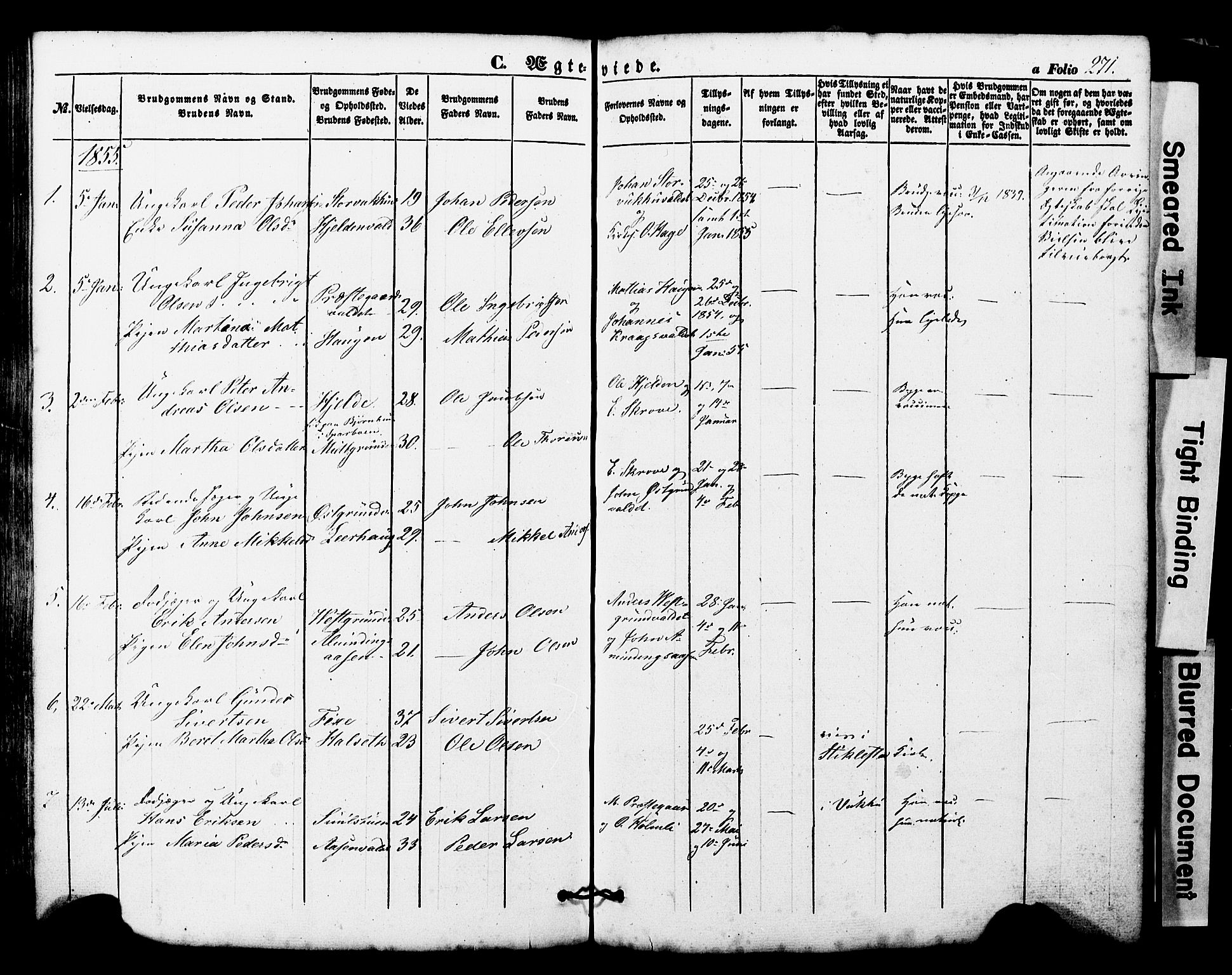 Ministerialprotokoller, klokkerbøker og fødselsregistre - Nord-Trøndelag, SAT/A-1458/724/L0268: Klokkerbok nr. 724C04, 1846-1878, s. 271