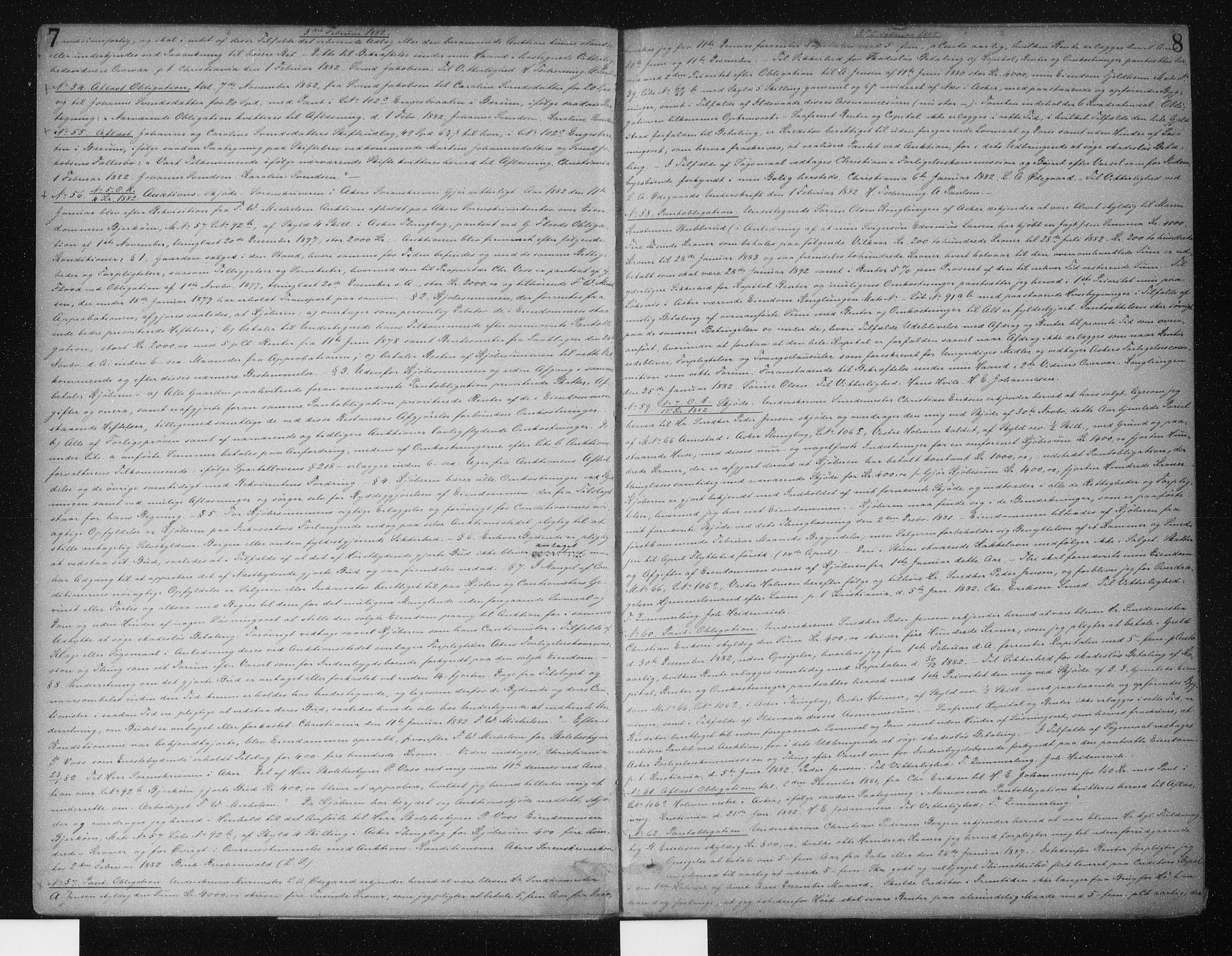 Aker sorenskriveri, AV/SAO-A-10895/G/Gb/Gba/L0029a: Pantebok nr. I 29a, 1882-1884, s. 7-8