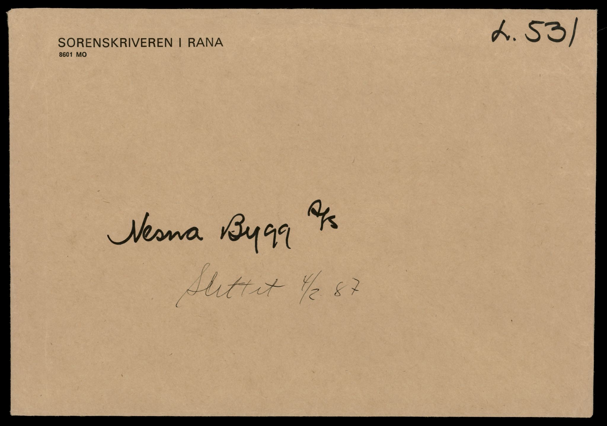 Rana sorenskriveri , AV/SAT-A-1108/2/J/Jd/Jdb/L0013: Bilag. Aksjeselskap N - P, 1937-1988, s. 1