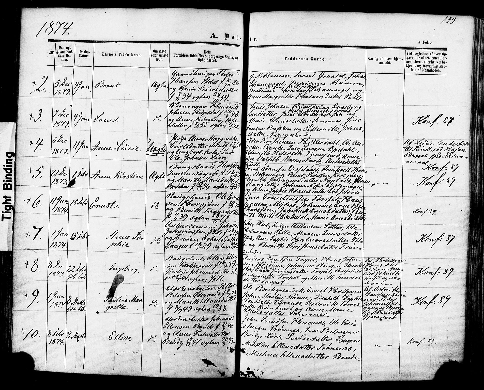 Ministerialprotokoller, klokkerbøker og fødselsregistre - Sør-Trøndelag, SAT/A-1456/681/L0932: Ministerialbok nr. 681A10, 1860-1878, s. 133