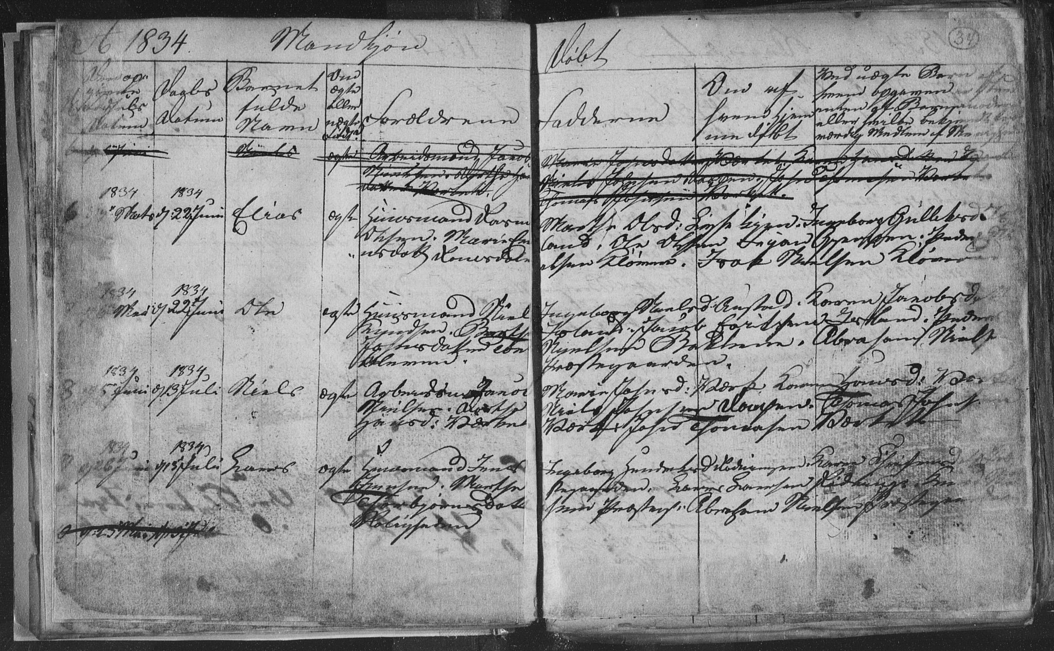 Siljan kirkebøker, SAKO/A-300/G/Ga/L0001: Klokkerbok nr. 1, 1827-1847, s. 34