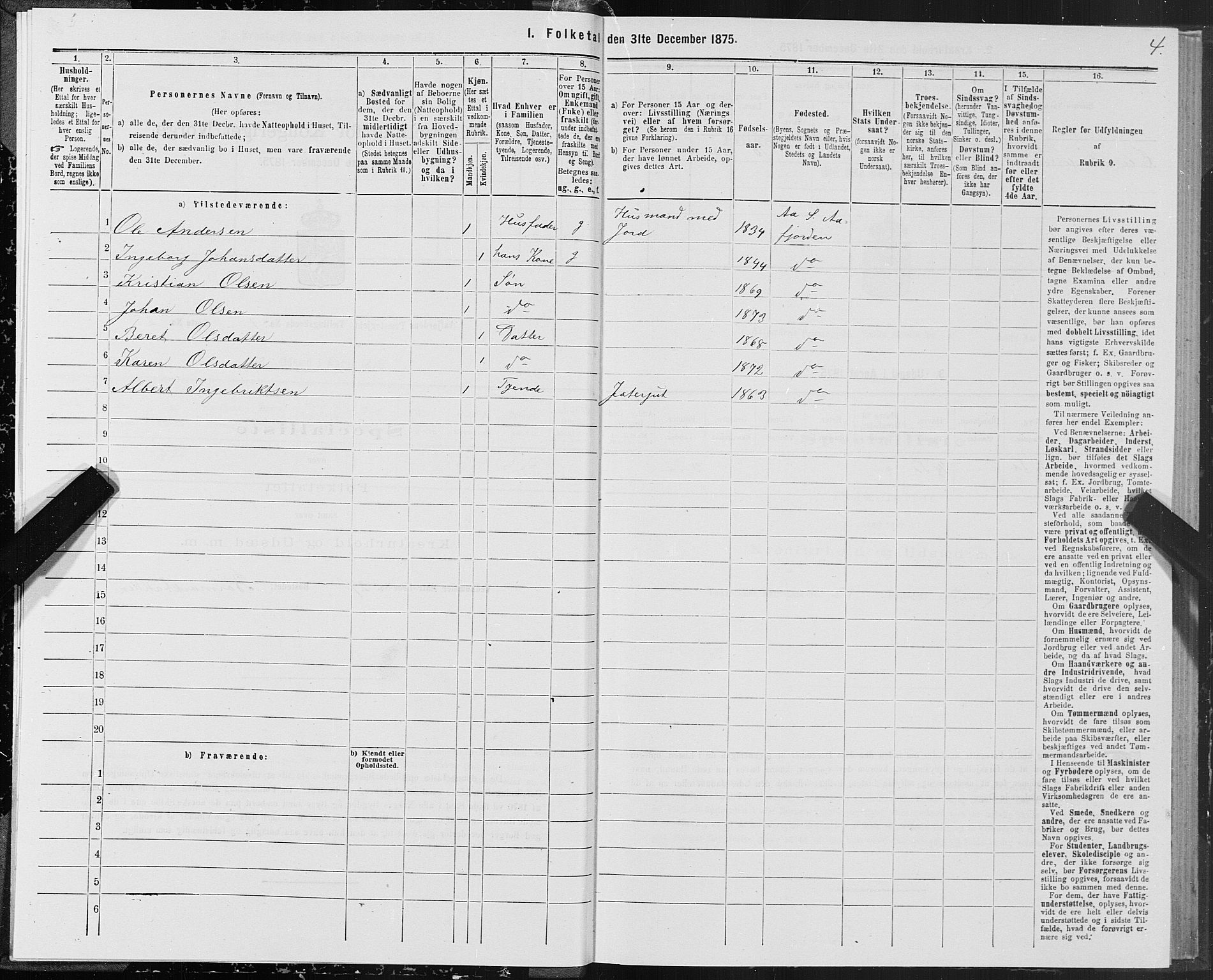 SAT, Folketelling 1875 for 1630P Aafjorden prestegjeld, 1875, s. 1004