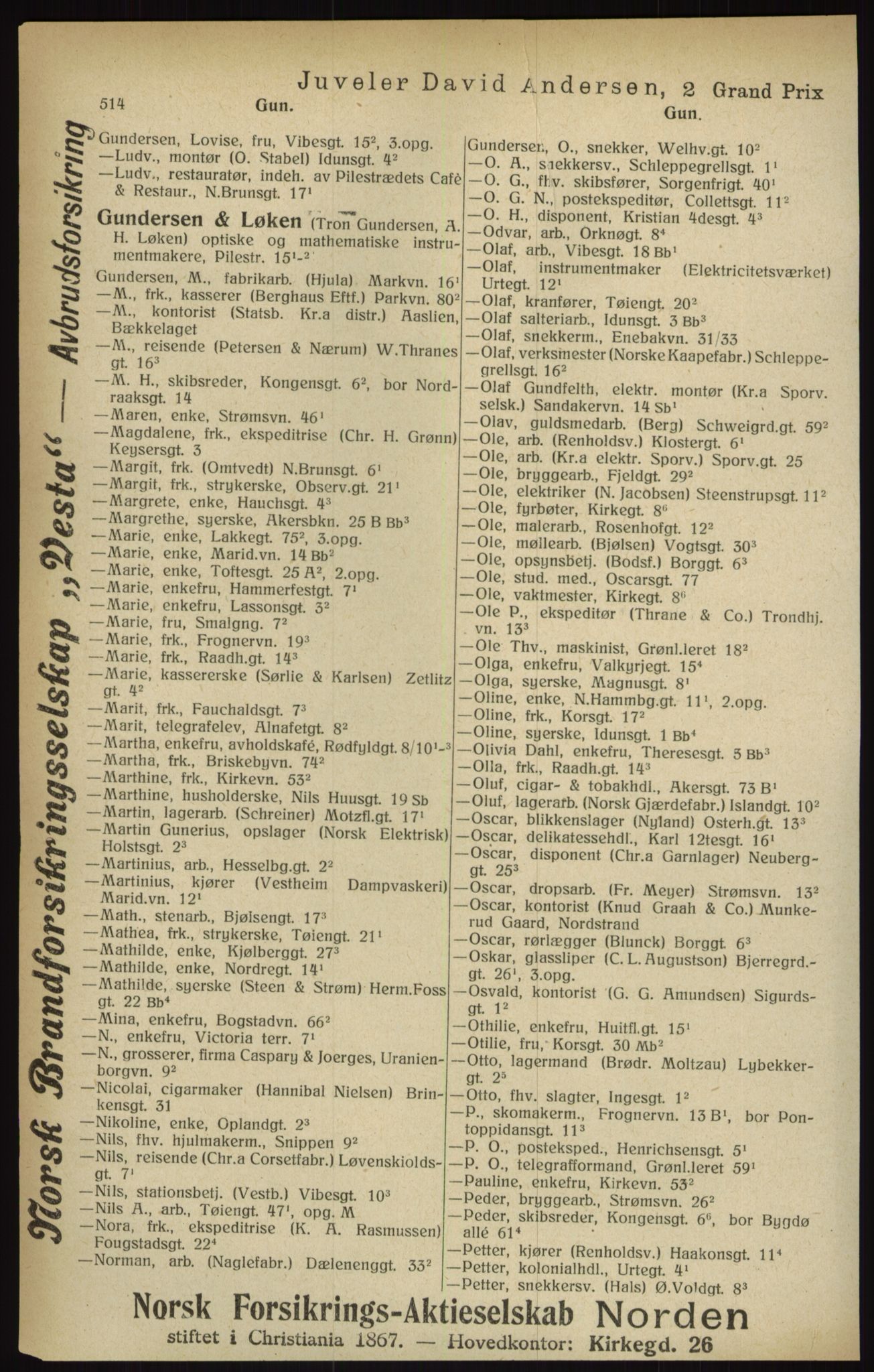 Kristiania/Oslo adressebok, PUBL/-, 1916, s. 514