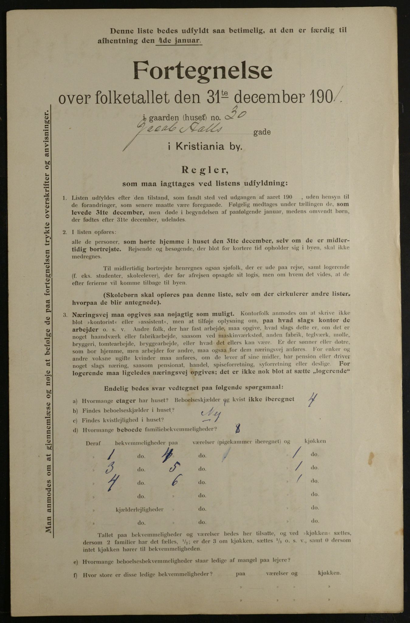 OBA, Kommunal folketelling 31.12.1901 for Kristiania kjøpstad, 1901, s. 7113