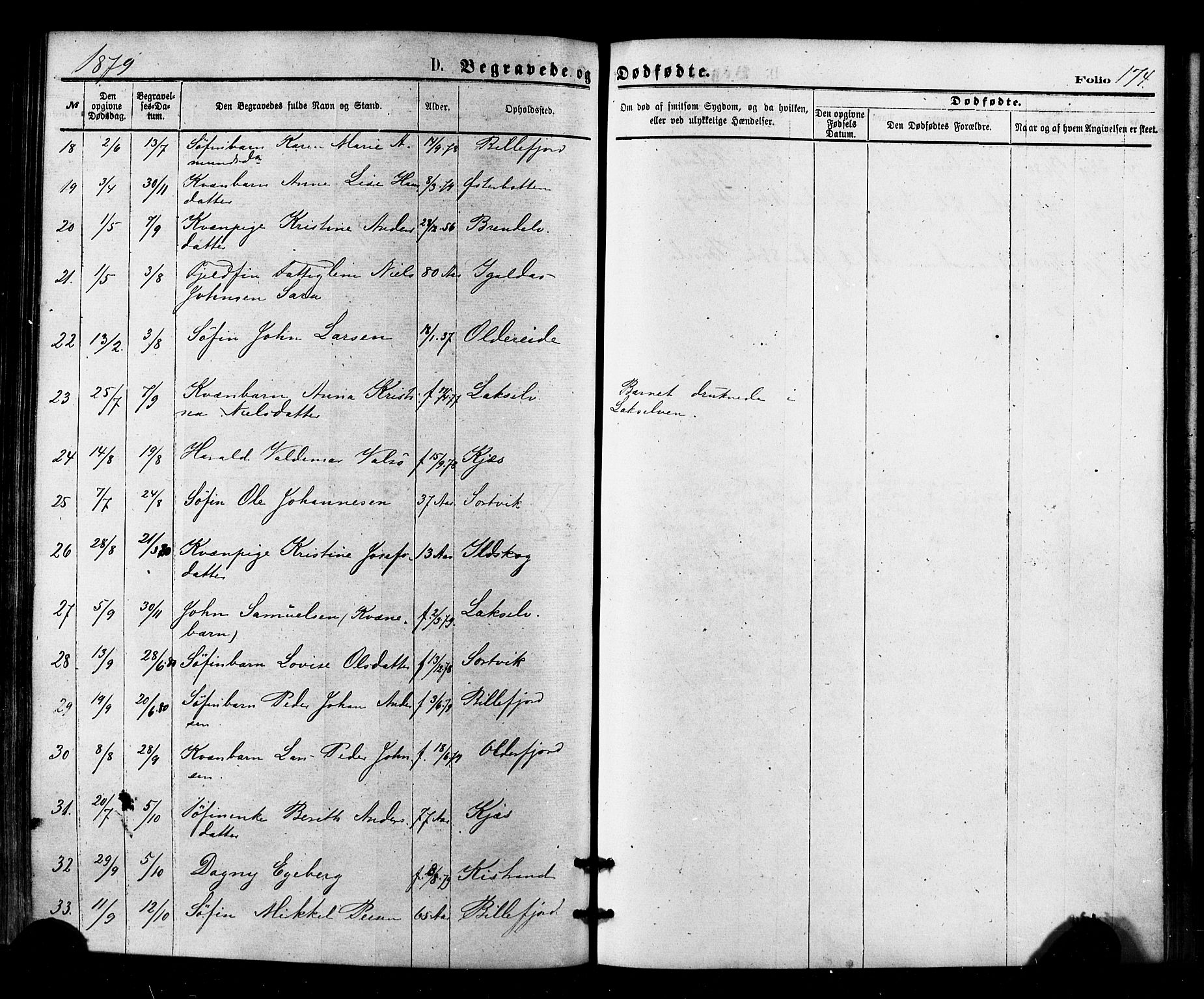 Kistrand/Porsanger sokneprestembete, AV/SATØ-S-1351/H/Ha/L0006.kirke: Ministerialbok nr. 6, 1875-1880, s. 174