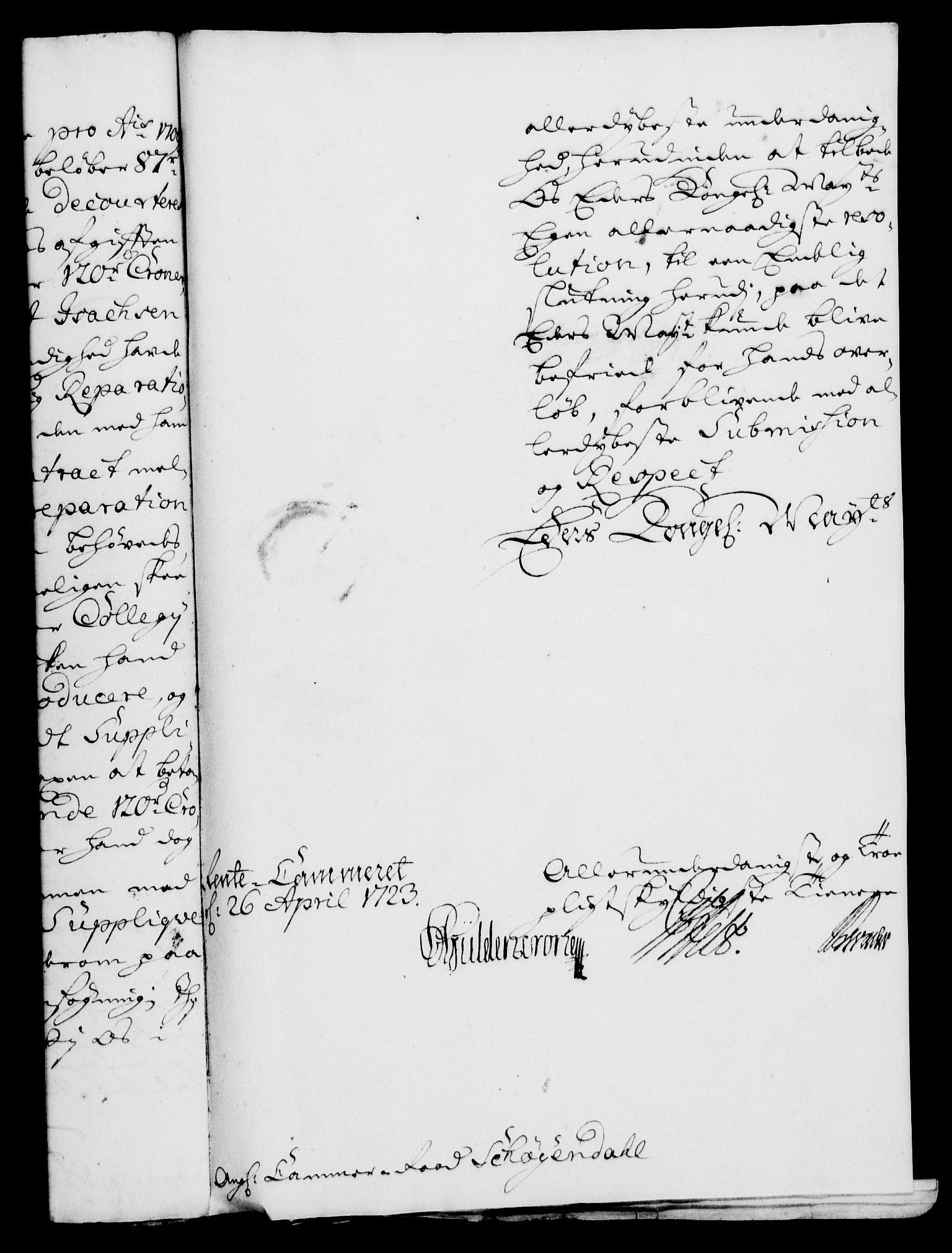 Rentekammeret, Kammerkanselliet, RA/EA-3111/G/Gf/Gfa/L0006: Norsk relasjons- og resolusjonsprotokoll (merket RK 52.6), 1723, s. 536