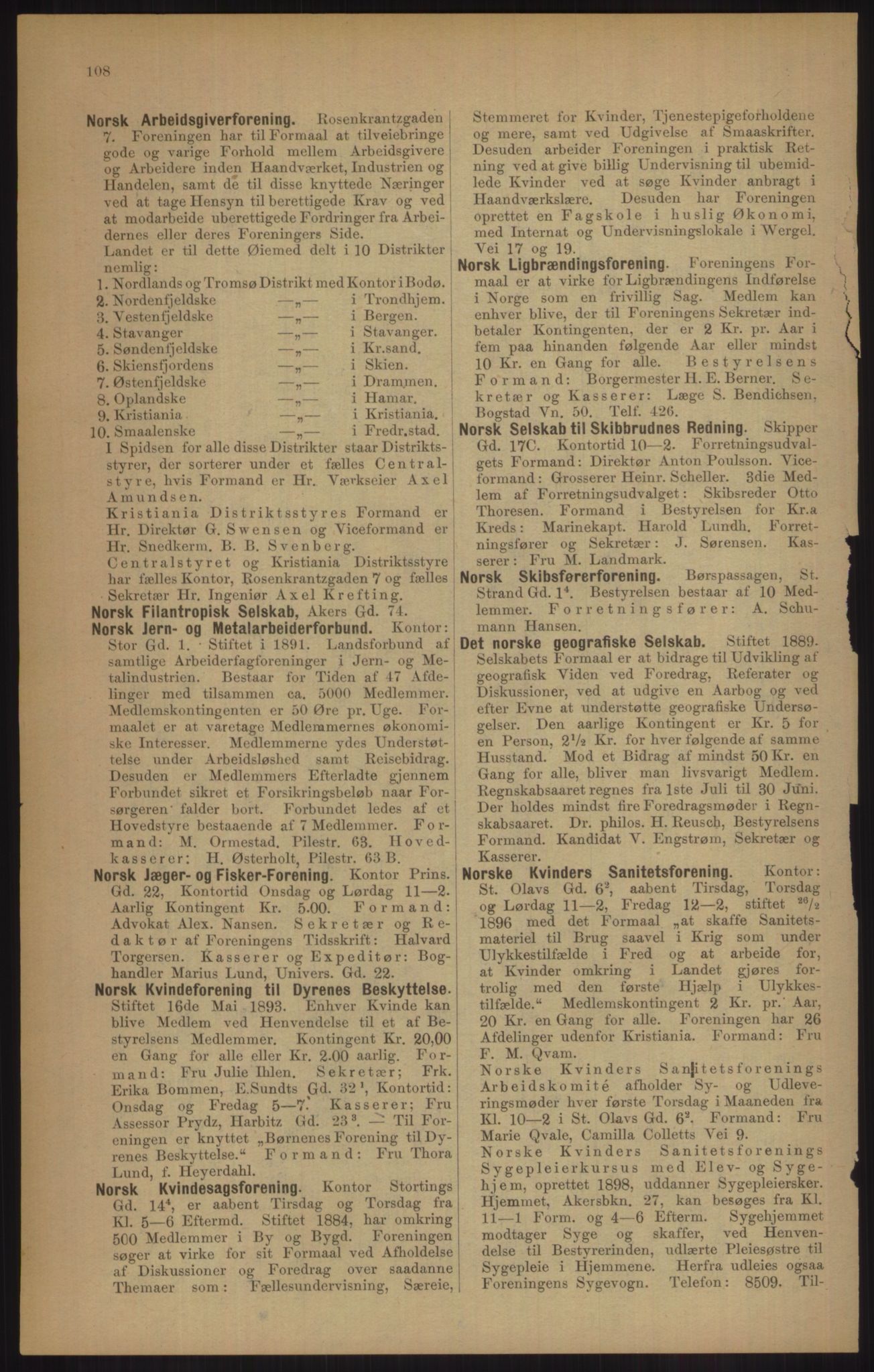 Kristiania/Oslo adressebok, PUBL/-, 1905, s. 108