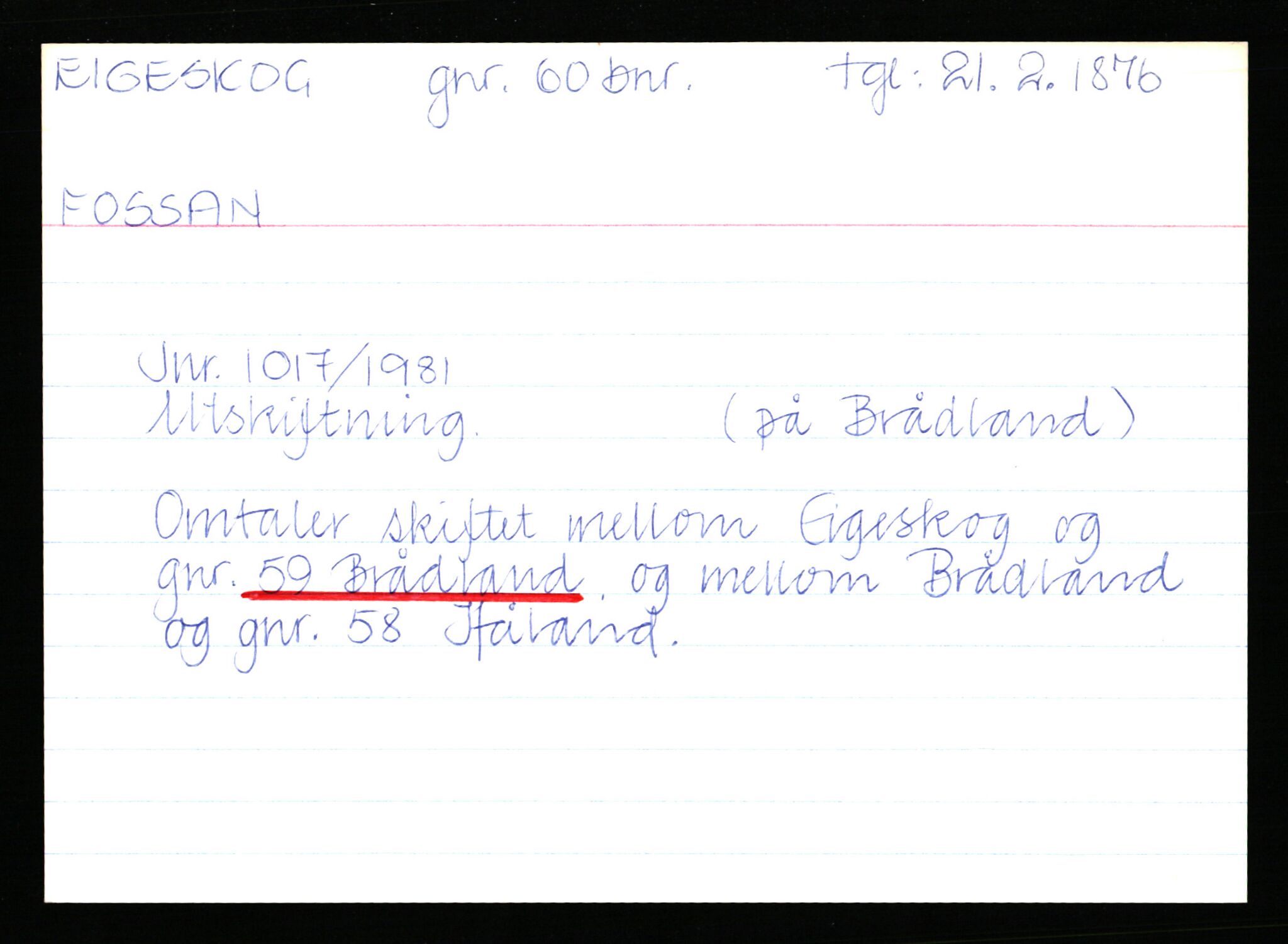 Statsarkivet i Stavanger, AV/SAST-A-101971/03/Y/Yk/L0008: Registerkort sortert etter gårdsnavn: Eig - Erlien, 1750-1930, s. 250