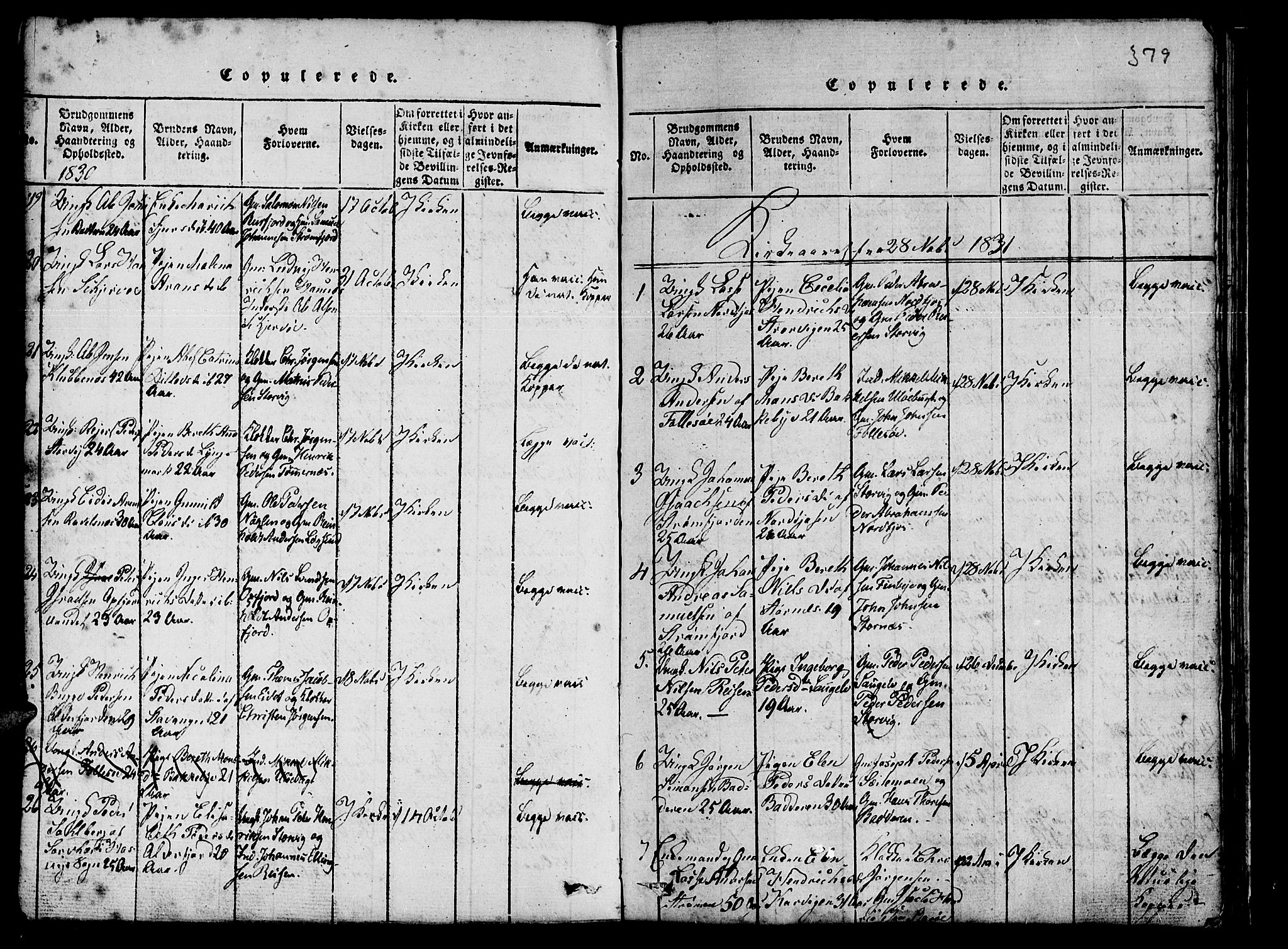 Skjervøy sokneprestkontor, AV/SATØ-S-1300/H/Ha/Hab/L0001klokker: Klokkerbok nr. 1, 1825-1838, s. 378-379