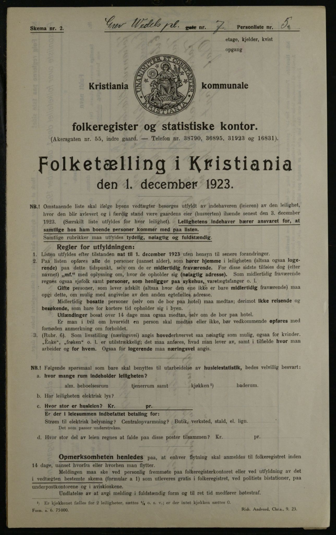 OBA, Kommunal folketelling 1.12.1923 for Kristiania, 1923, s. 33828