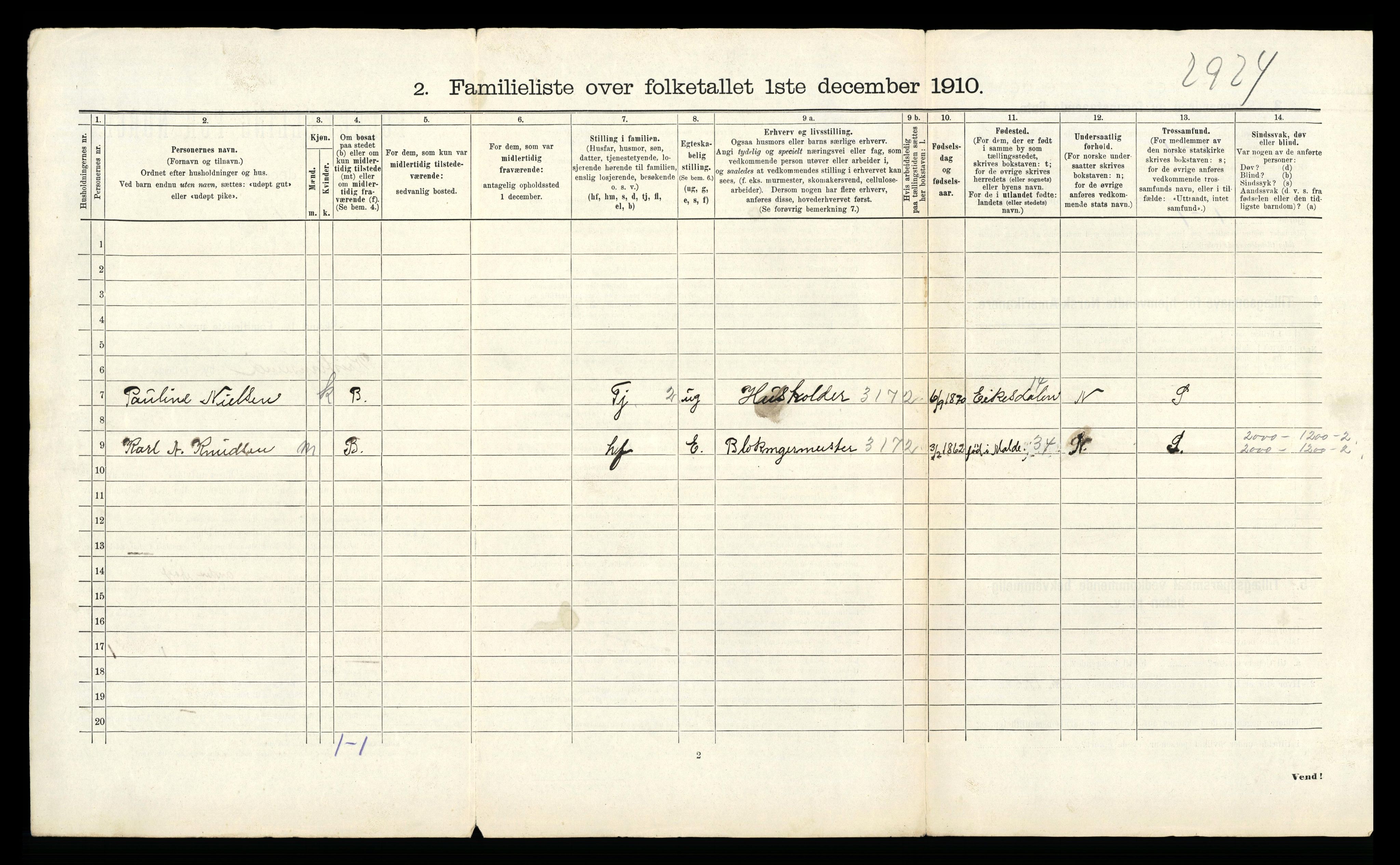 RA, Folketelling 1910 for 1503 Kristiansund kjøpstad, 1910, s. 3488