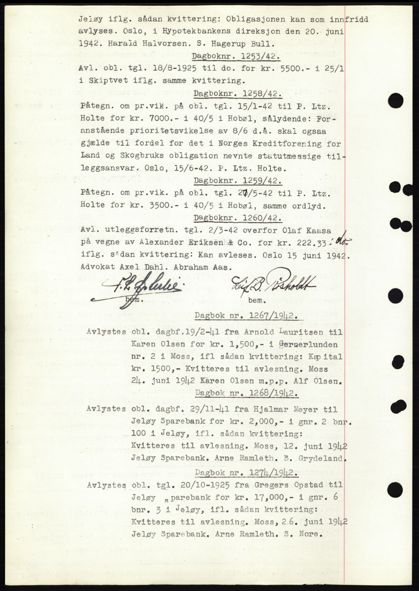 Moss sorenskriveri, SAO/A-10168: Pantebok nr. C10, 1938-1950, Dagboknr: 1253/1942