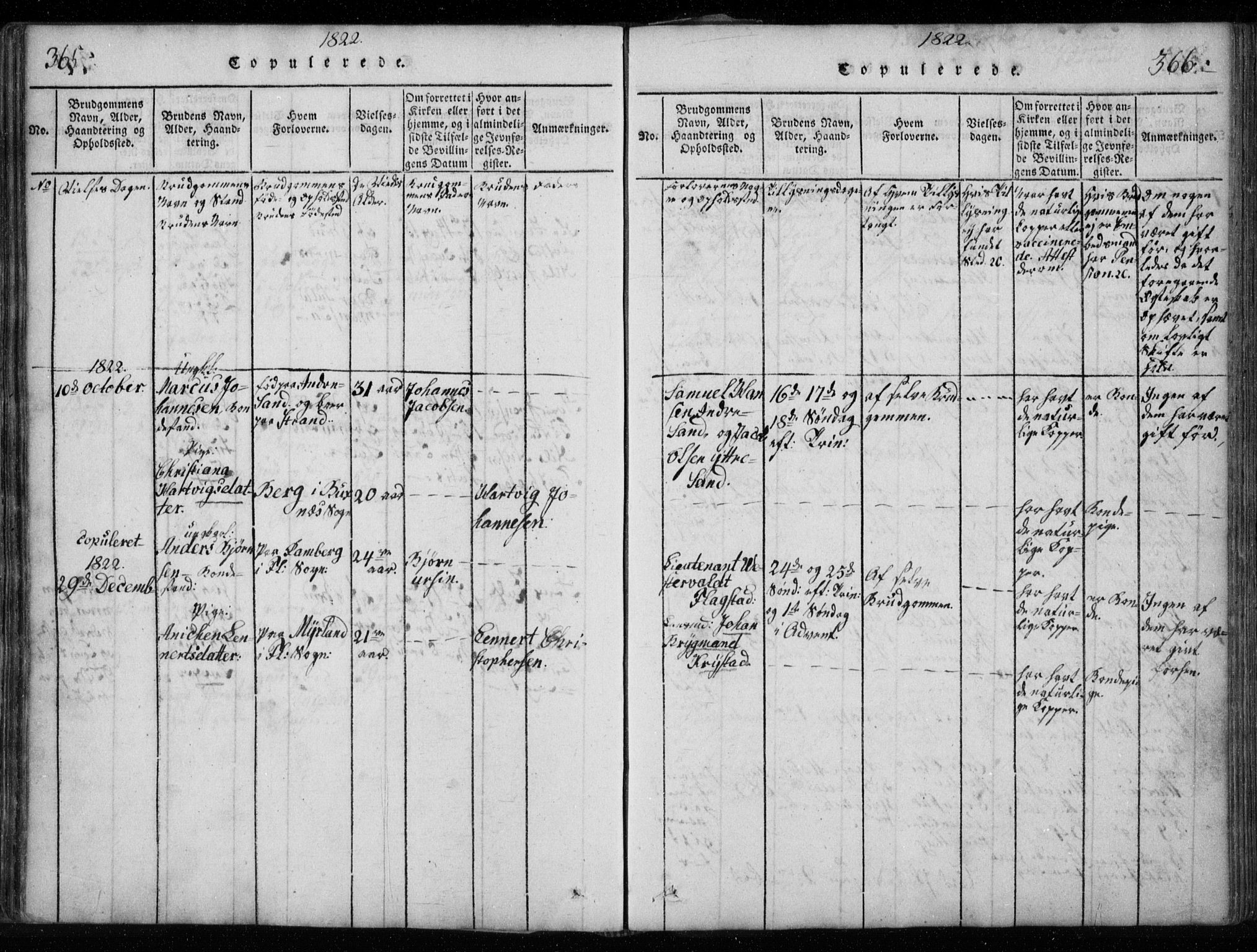 Ministerialprotokoller, klokkerbøker og fødselsregistre - Nordland, AV/SAT-A-1459/885/L1201: Ministerialbok nr. 885A02, 1820-1837, s. 365-366