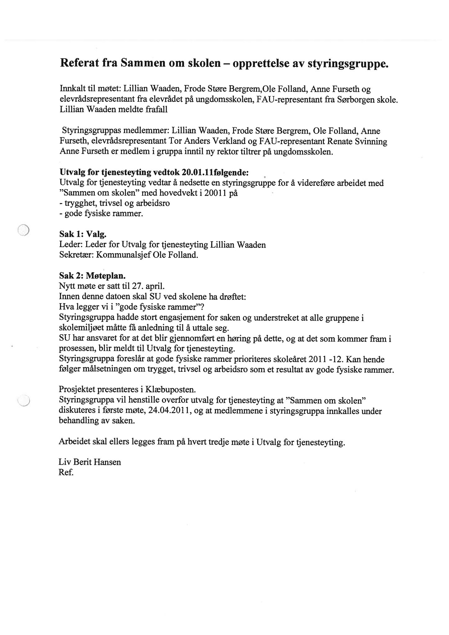 Klæbu Kommune, TRKO/KK/14-UTY/L004: Utvalg for tjenesteyting - Møtedokumenter, 2011, s. 84