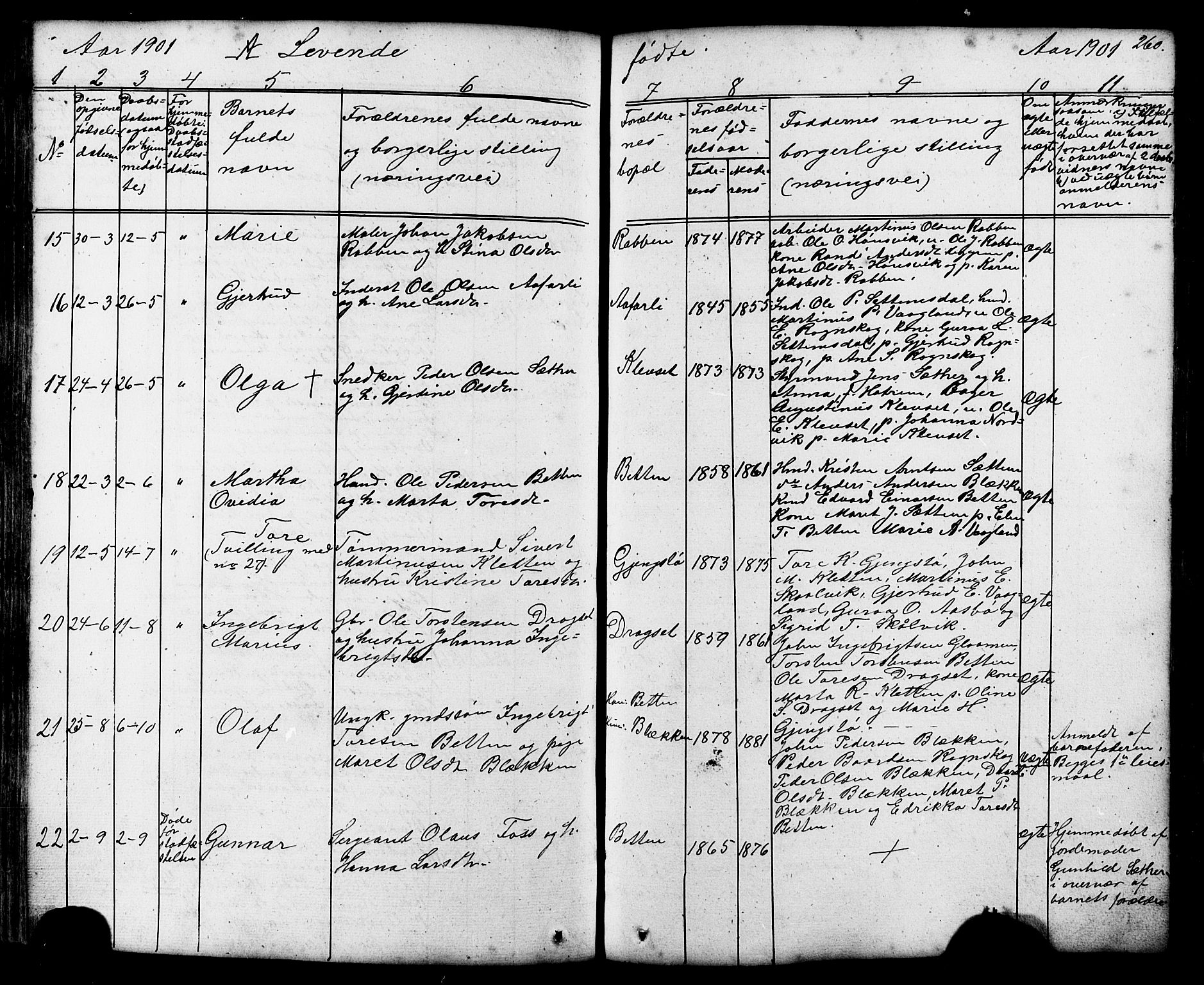 Ministerialprotokoller, klokkerbøker og fødselsregistre - Møre og Romsdal, AV/SAT-A-1454/576/L0890: Klokkerbok nr. 576C01, 1837-1908, s. 260