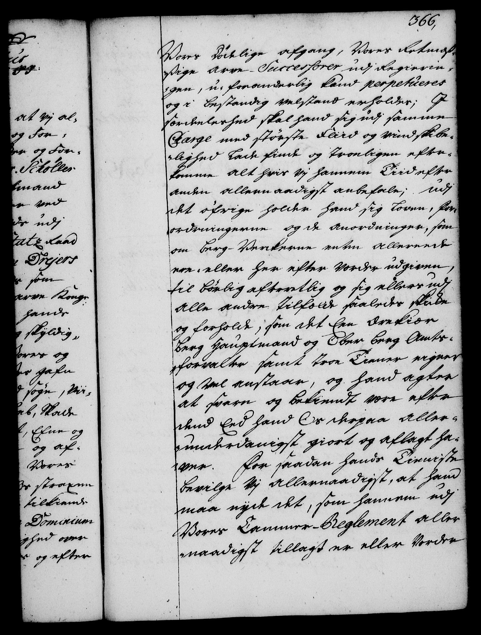 Rentekammeret, Kammerkanselliet, RA/EA-3111/G/Gg/Gge/L0002: Norsk bestallingsprotokoll med register (merket RK 53.26), 1730-1744, s. 366