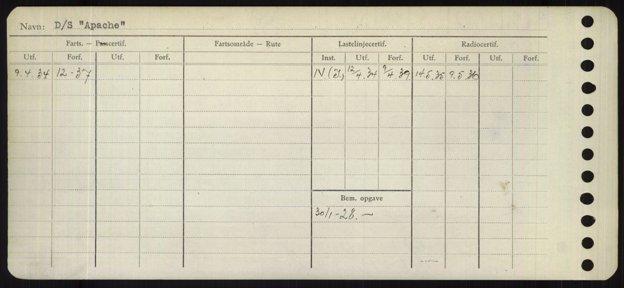 Sjøfartsdirektoratet med forløpere, Skipsmålingen, RA/S-1627/H/Hd/L0002: Fartøy, Apa-Axe, s. 6