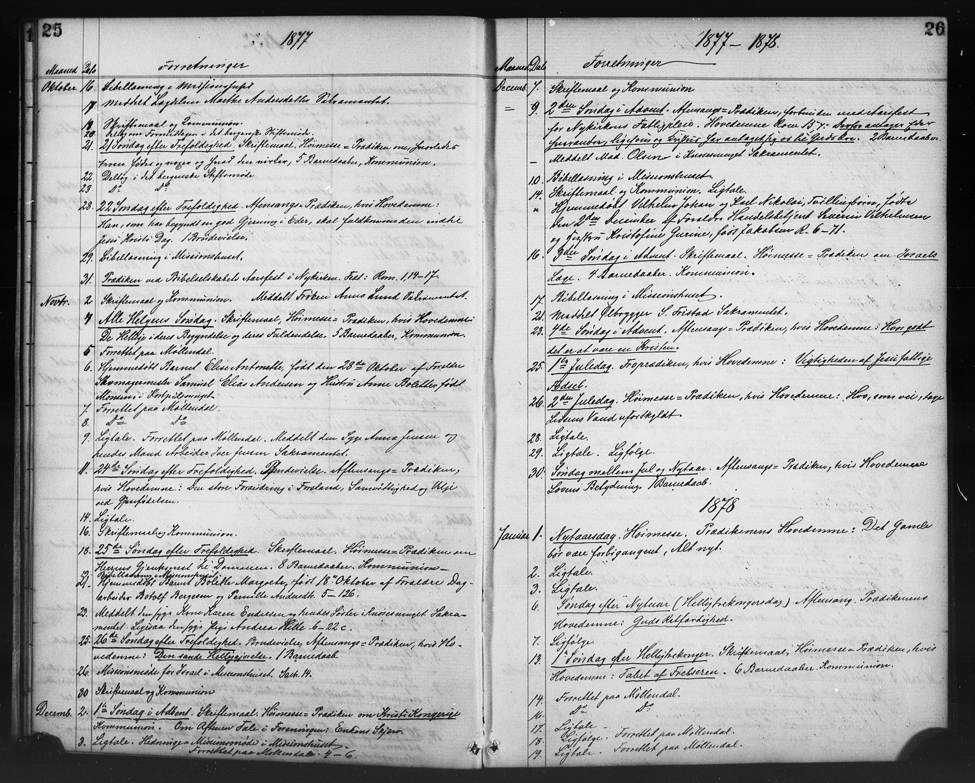 Nykirken Sokneprestembete, AV/SAB-A-77101/H/Haa/L0065: Residerende kapellans bok nr. A 2, 1876-1897, s. 25-26