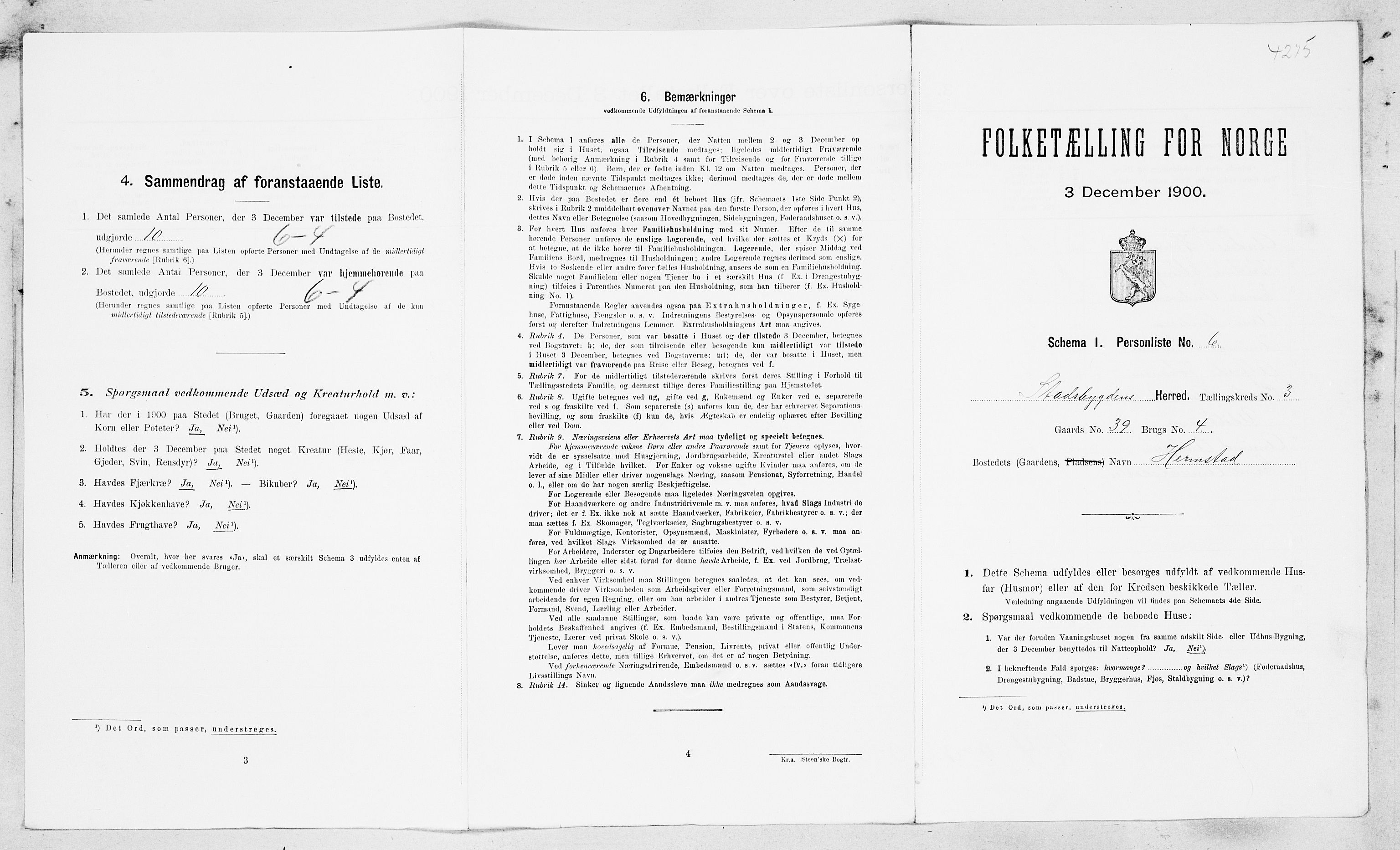 SAT, Folketelling 1900 for 1625 Stadsbygd herred, 1900, s. 432