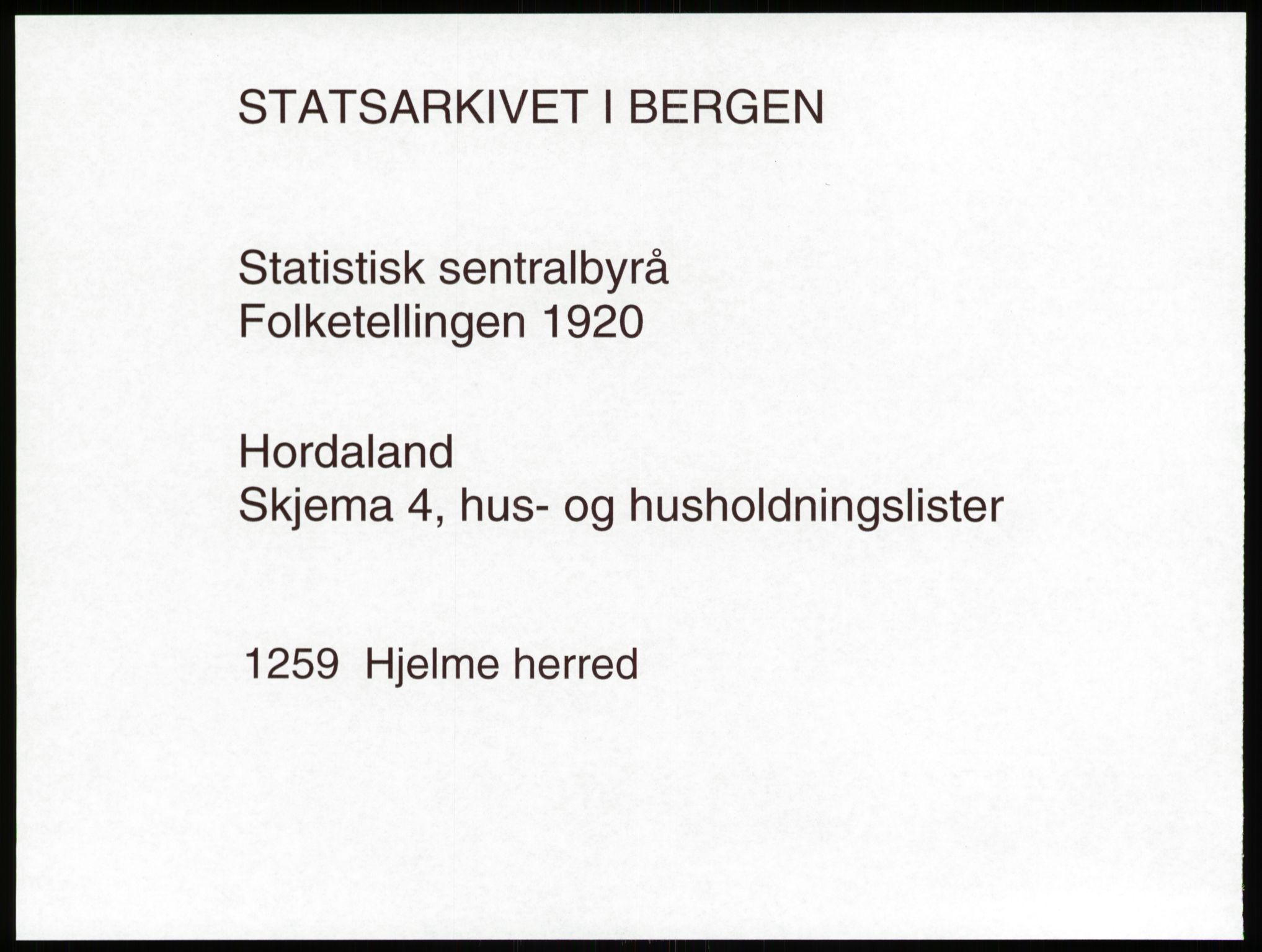 SAB, Folketelling 1920 for 1259 Hjelme herred, 1920, s. 17