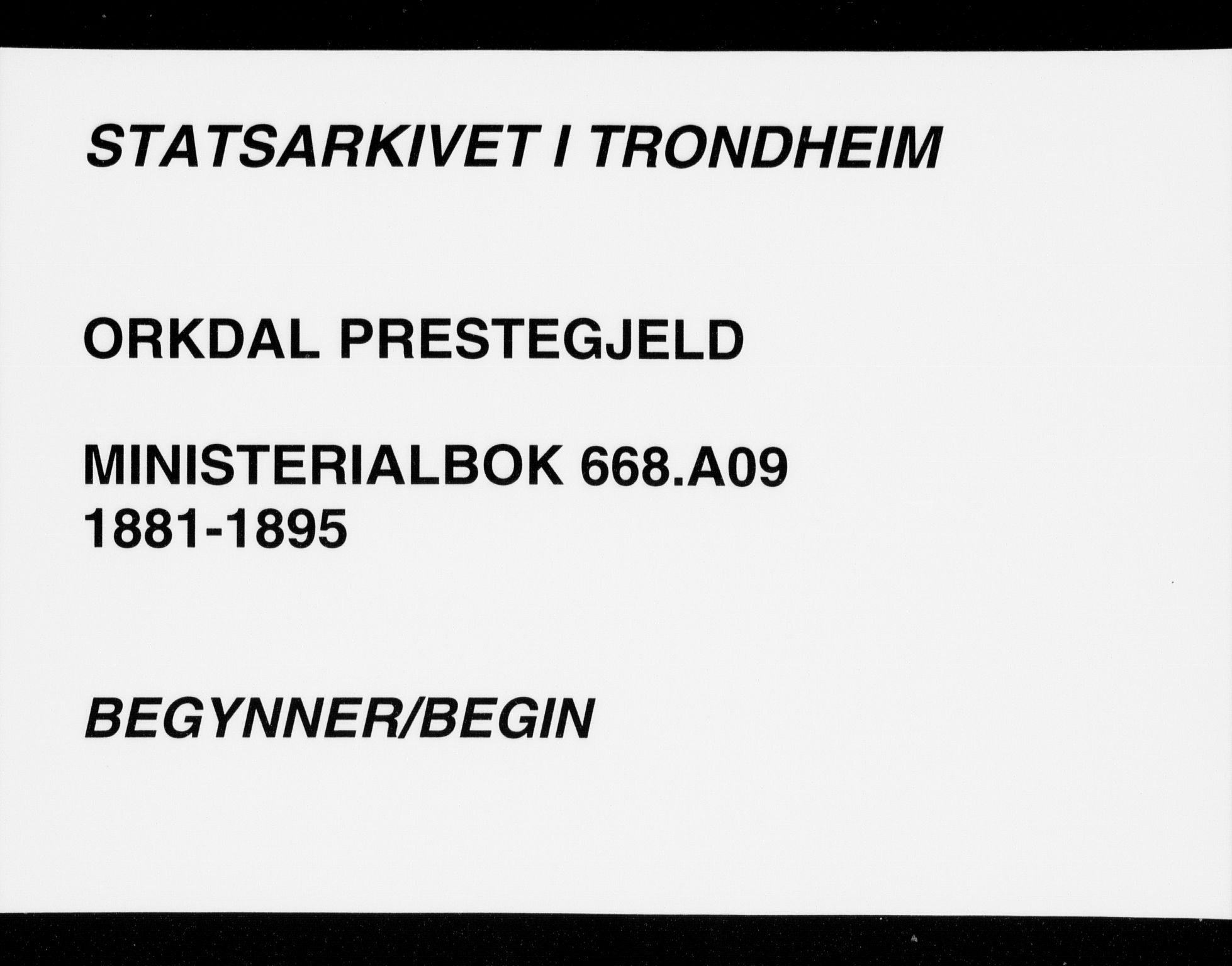 Ministerialprotokoller, klokkerbøker og fødselsregistre - Sør-Trøndelag, SAT/A-1456/668/L0809: Ministerialbok nr. 668A09, 1881-1895