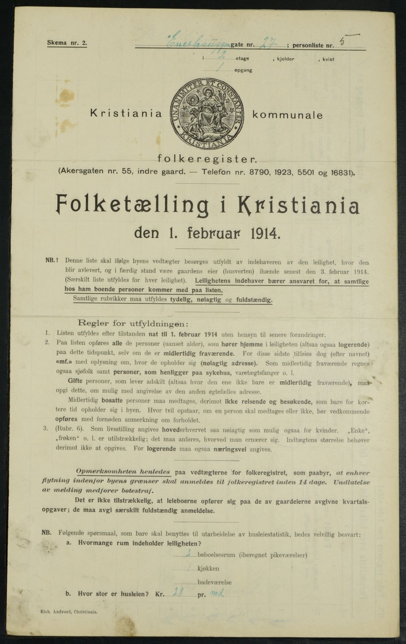 OBA, Kommunal folketelling 1.2.1914 for Kristiania, 1914, s. 21852